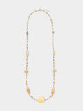Collar Con Eslabones Y Abalorios Efecto Piedra