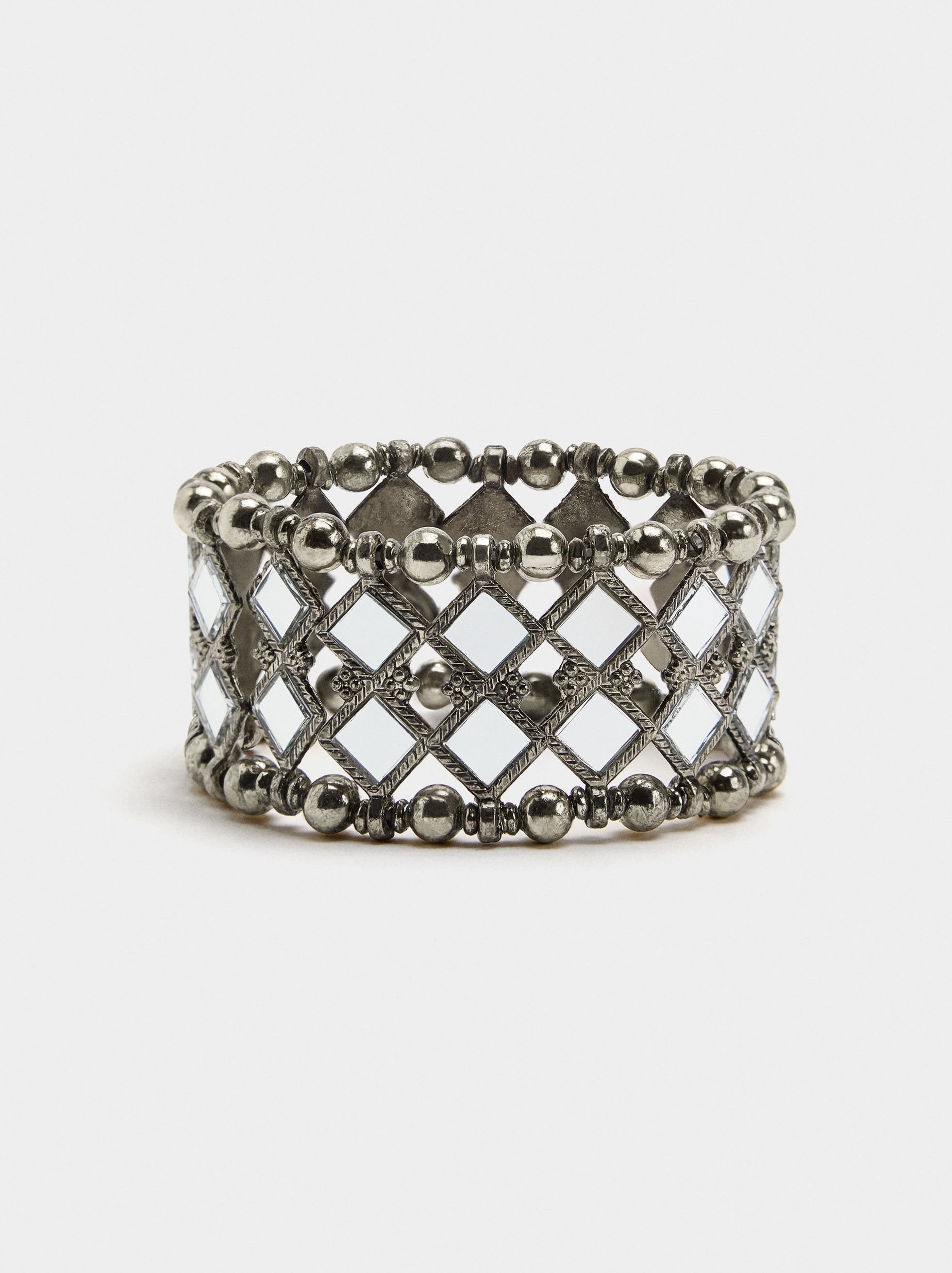 Pulsera Elástica De Rombos Espejo