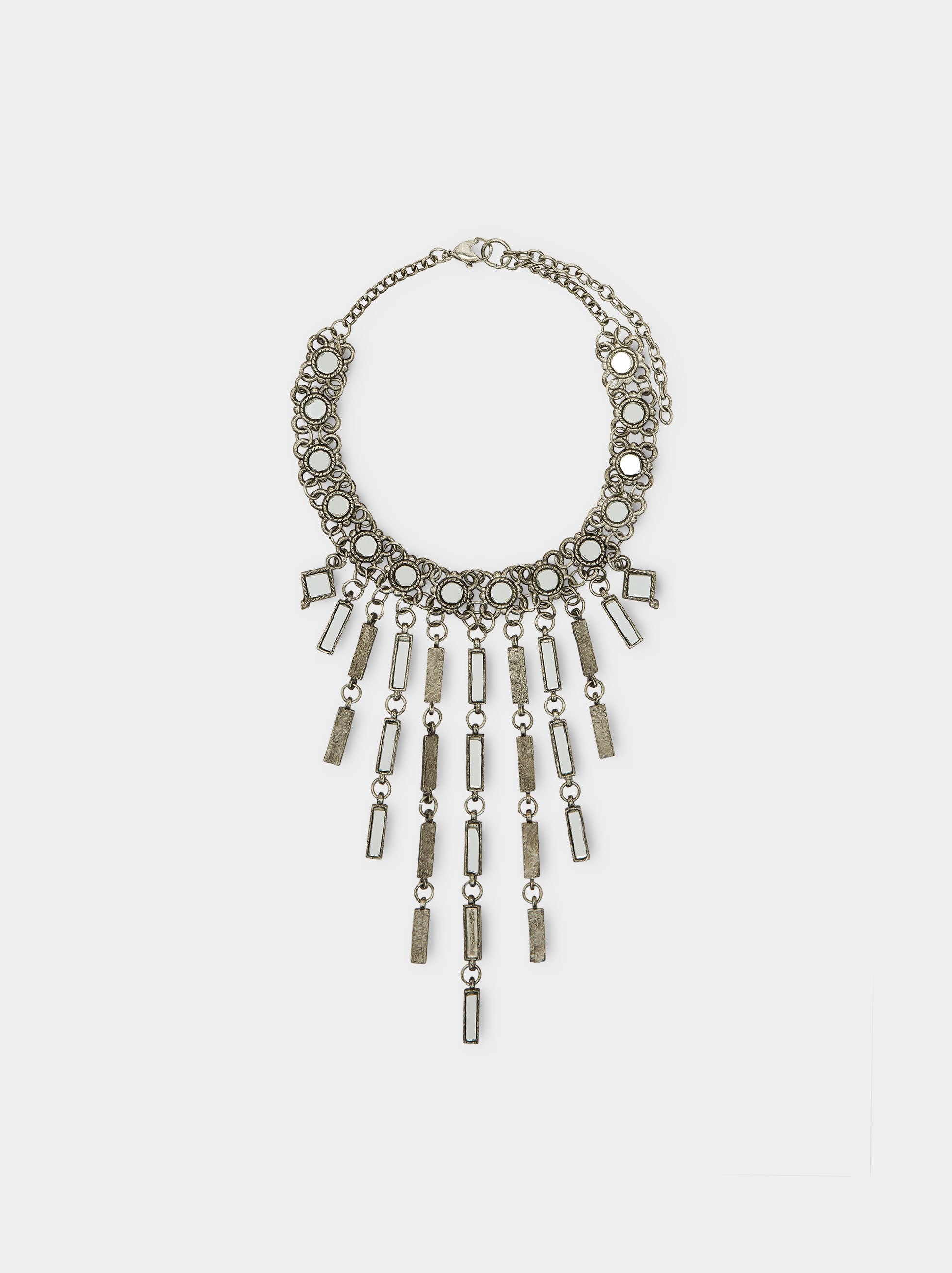 Collar Corto Con Colgantes De Barras Espejo