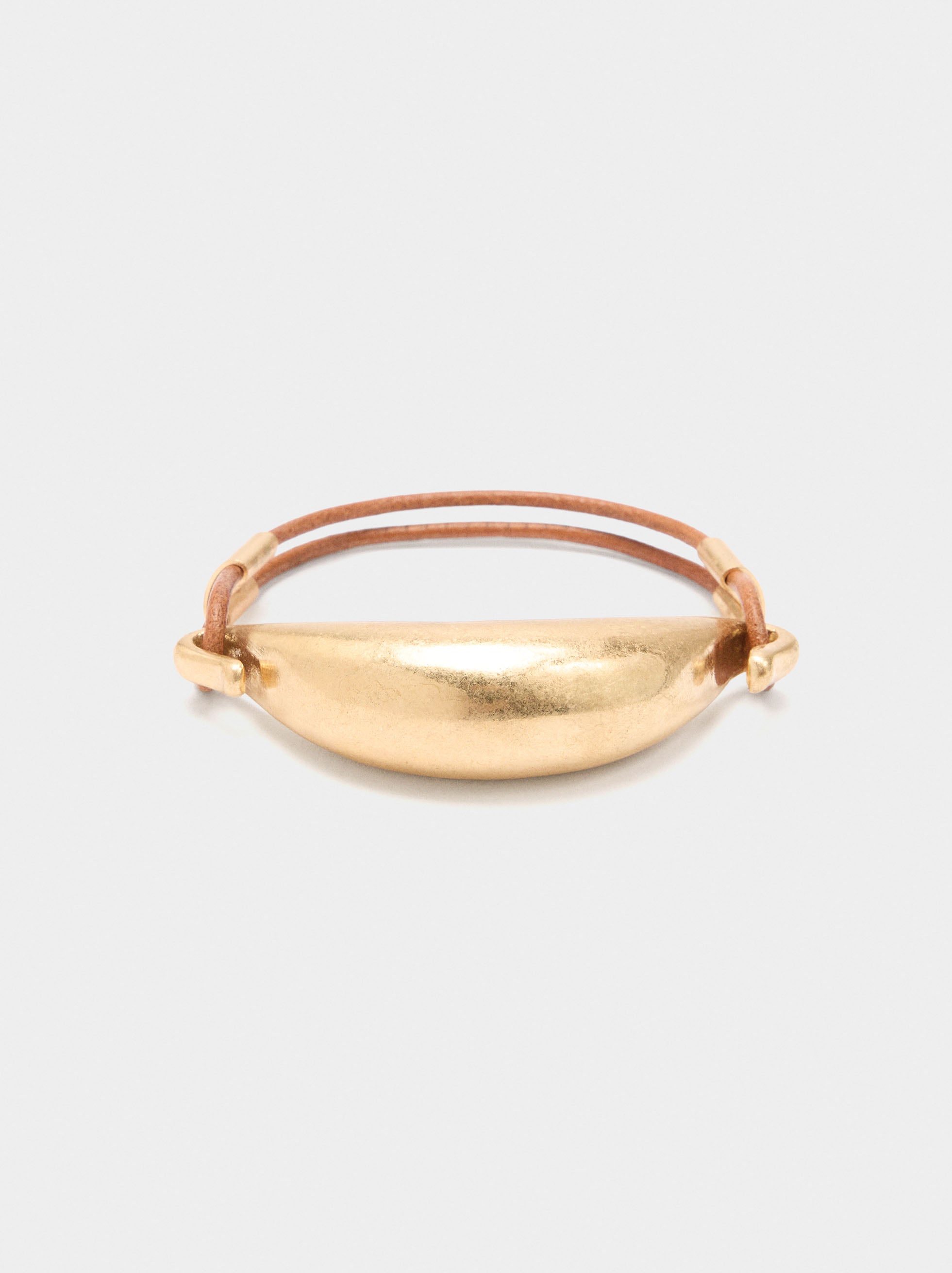 Pulsera Cordón De Piel Con Detalle Metálico
