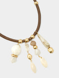 Collar Con Cordón Con Colgantes Efecto Piedra