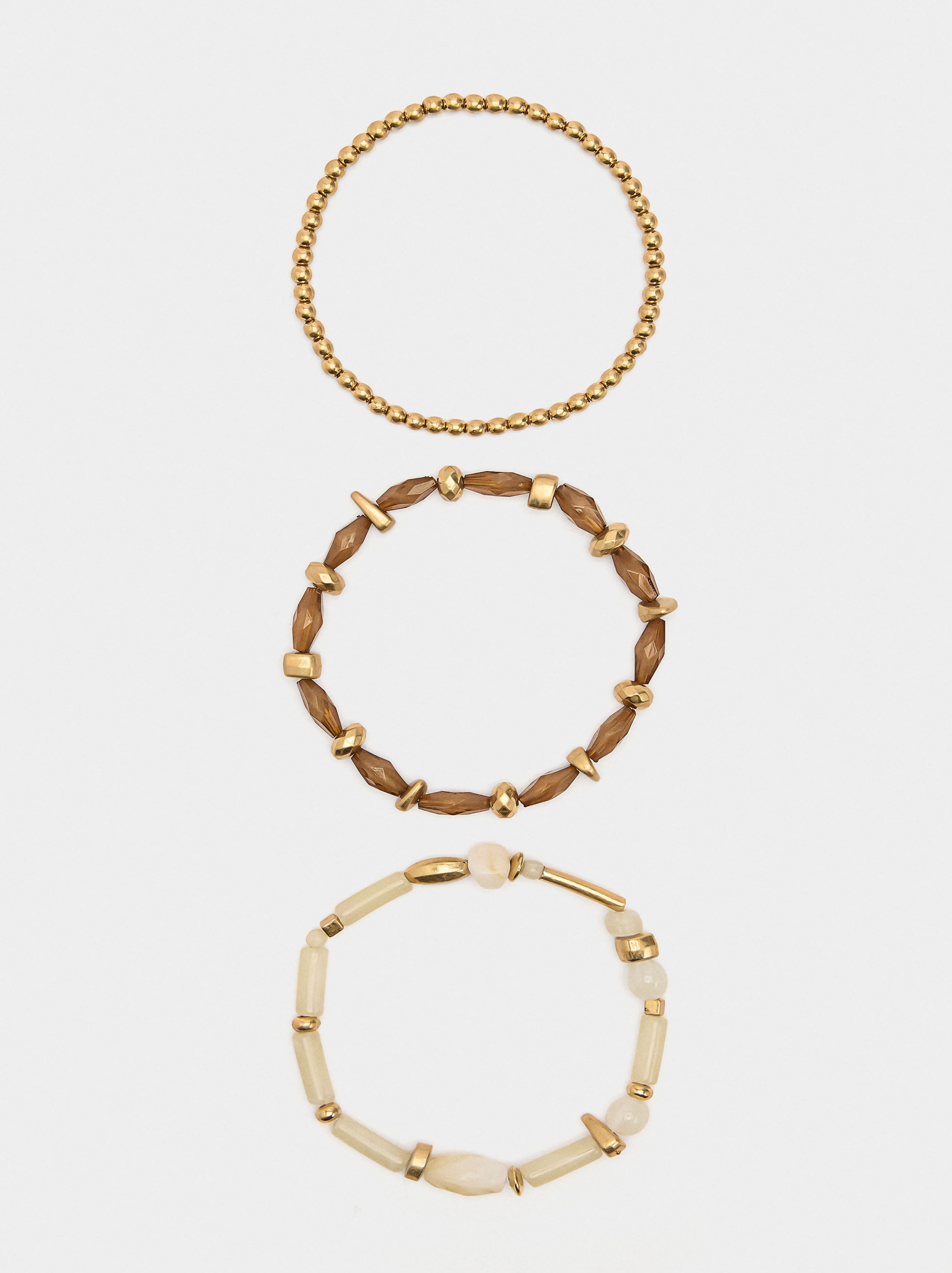 Set De Pulseras Elásticas Efecto Piedra