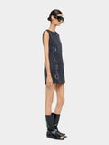 Vestido Corto Con Detalles Brillantes