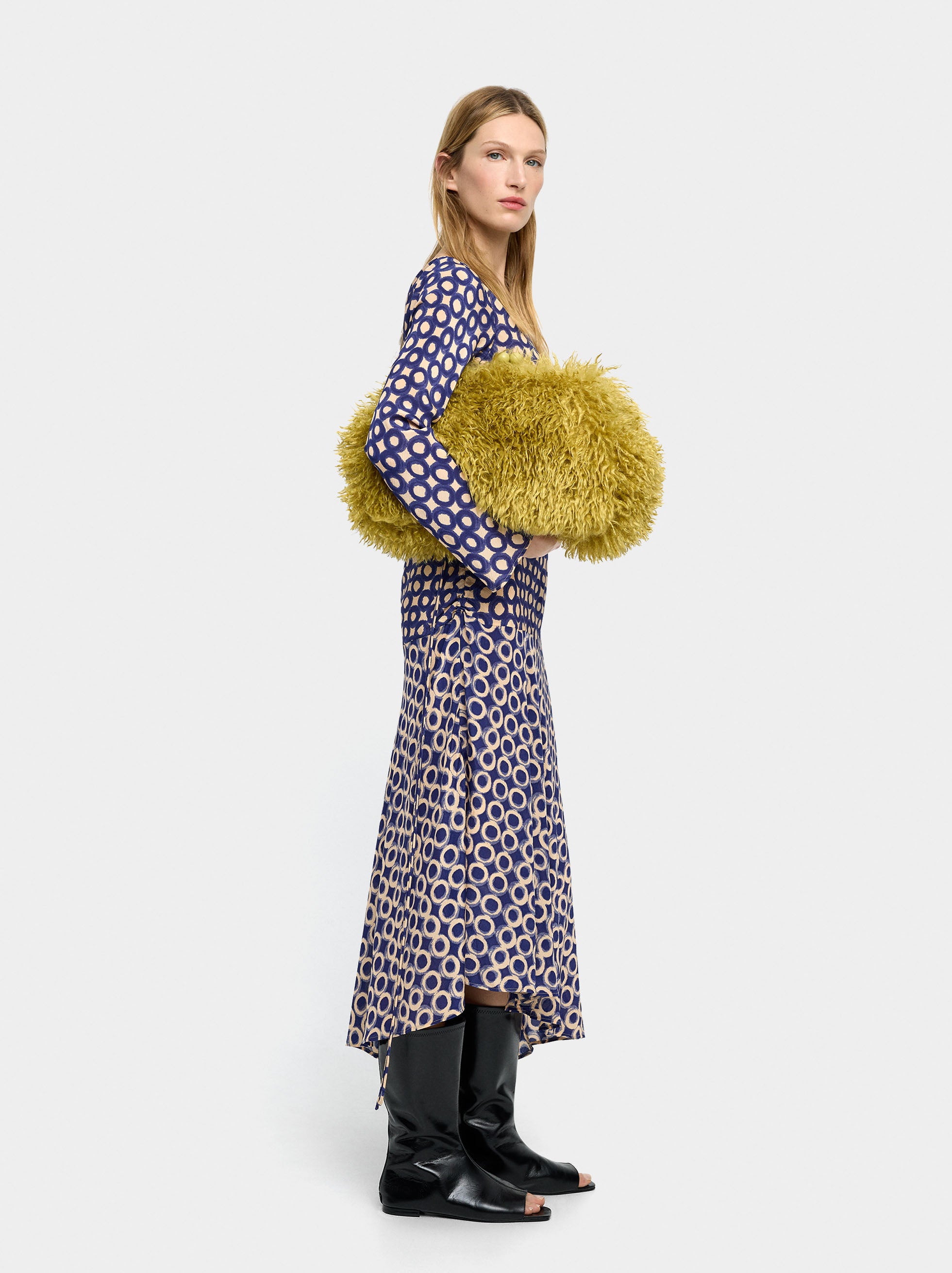 Vestido Midi Con Estampado De Círculos