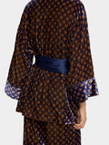 Kimono Aterciopelado Estampado De Círculos