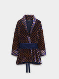 Kimono Aterciopelado Estampado De Círculos