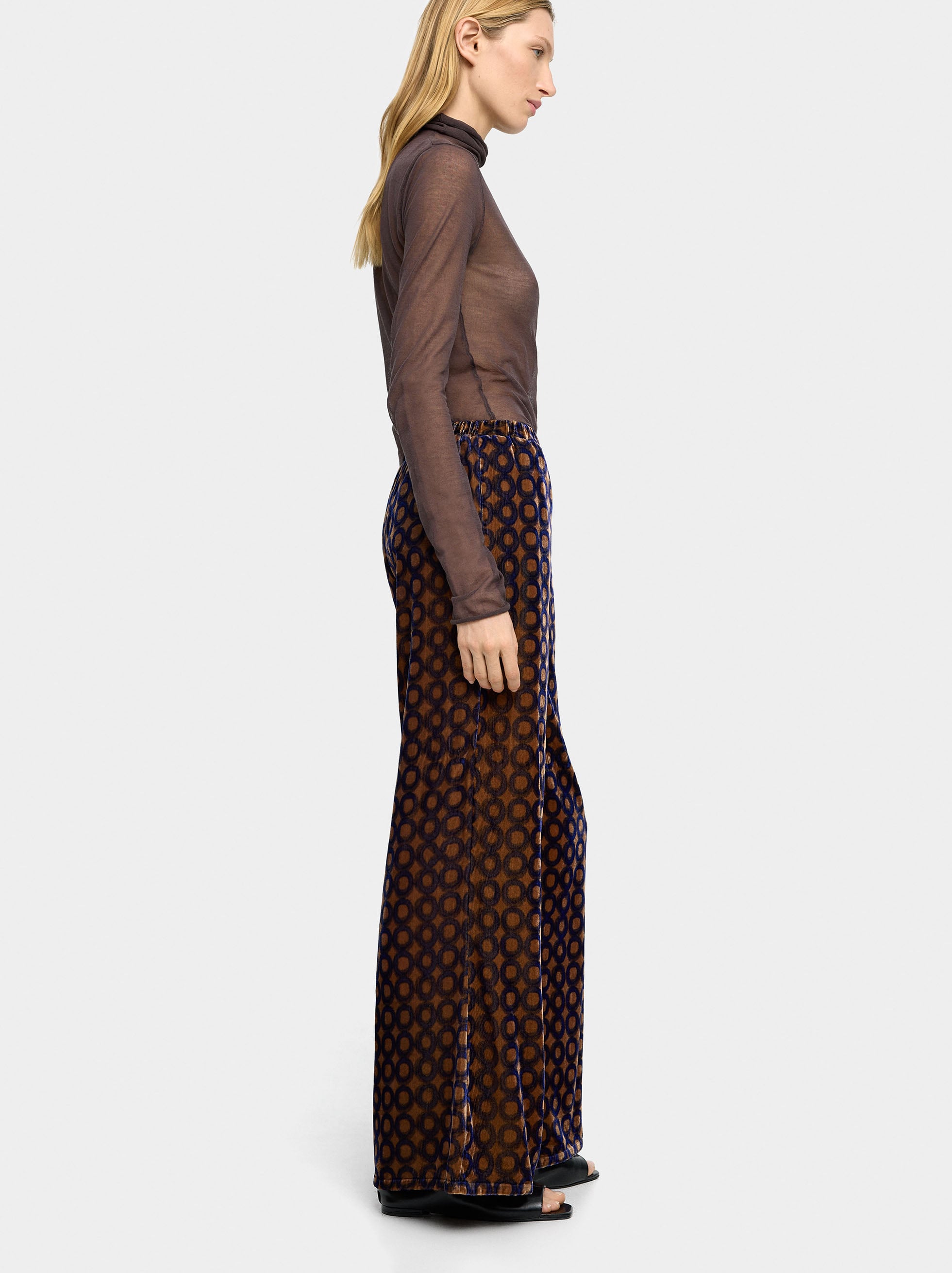 Pantalón Aterciopelado Con Estampado De Círculos