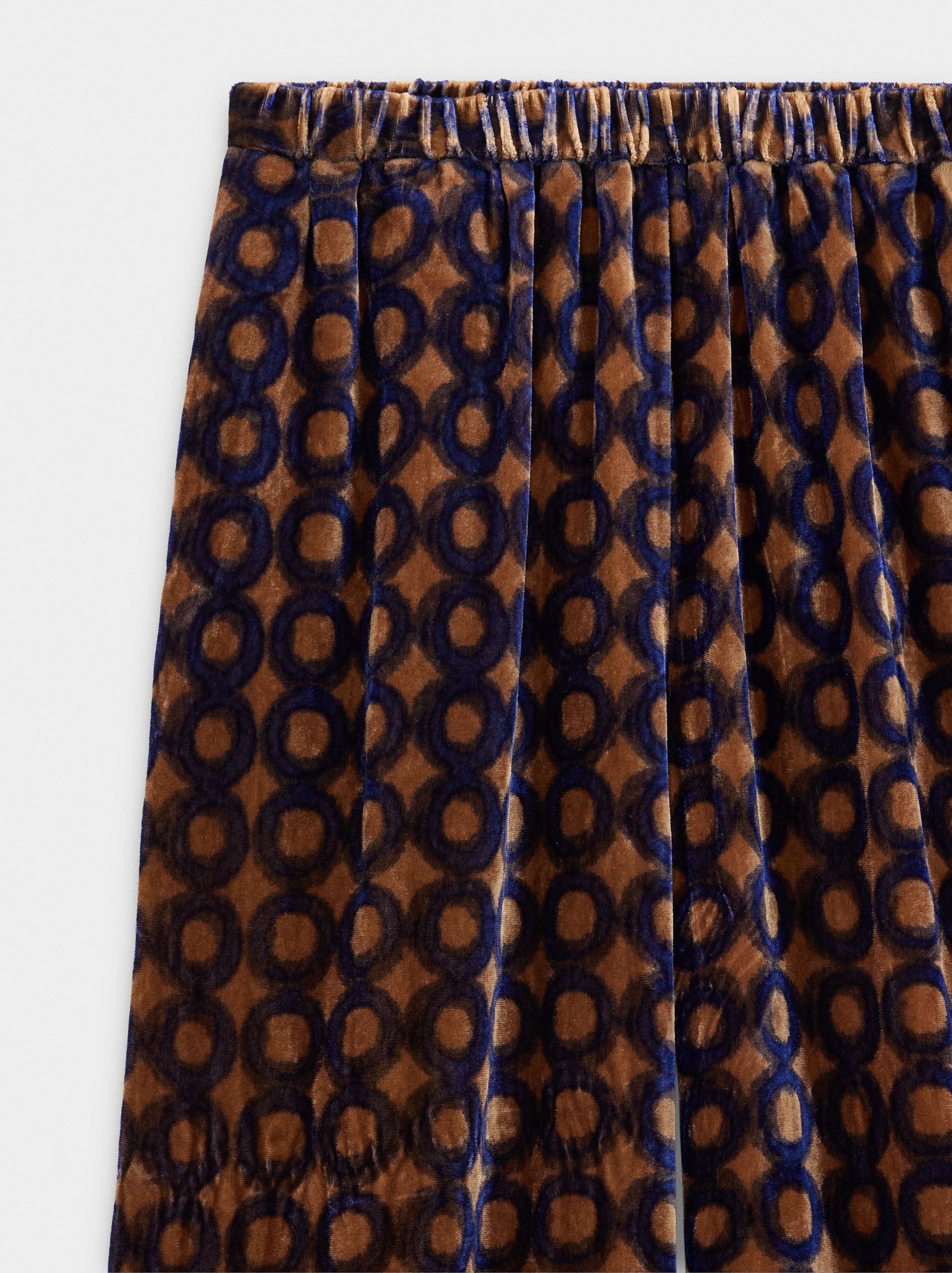 Pantalón Aterciopelado Con Estampado De Círculos