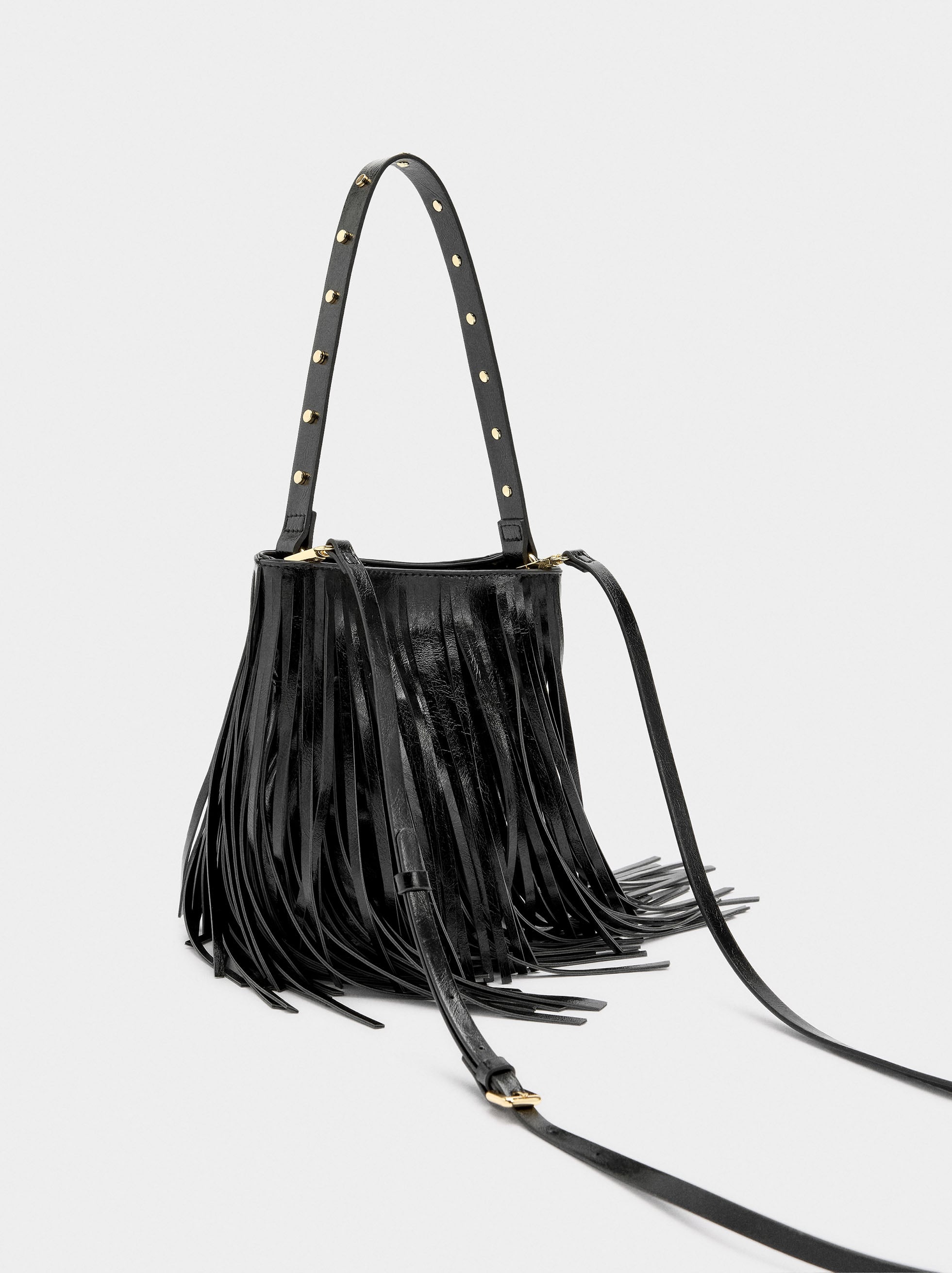 Bolso Bombonera Con Flecos Largos