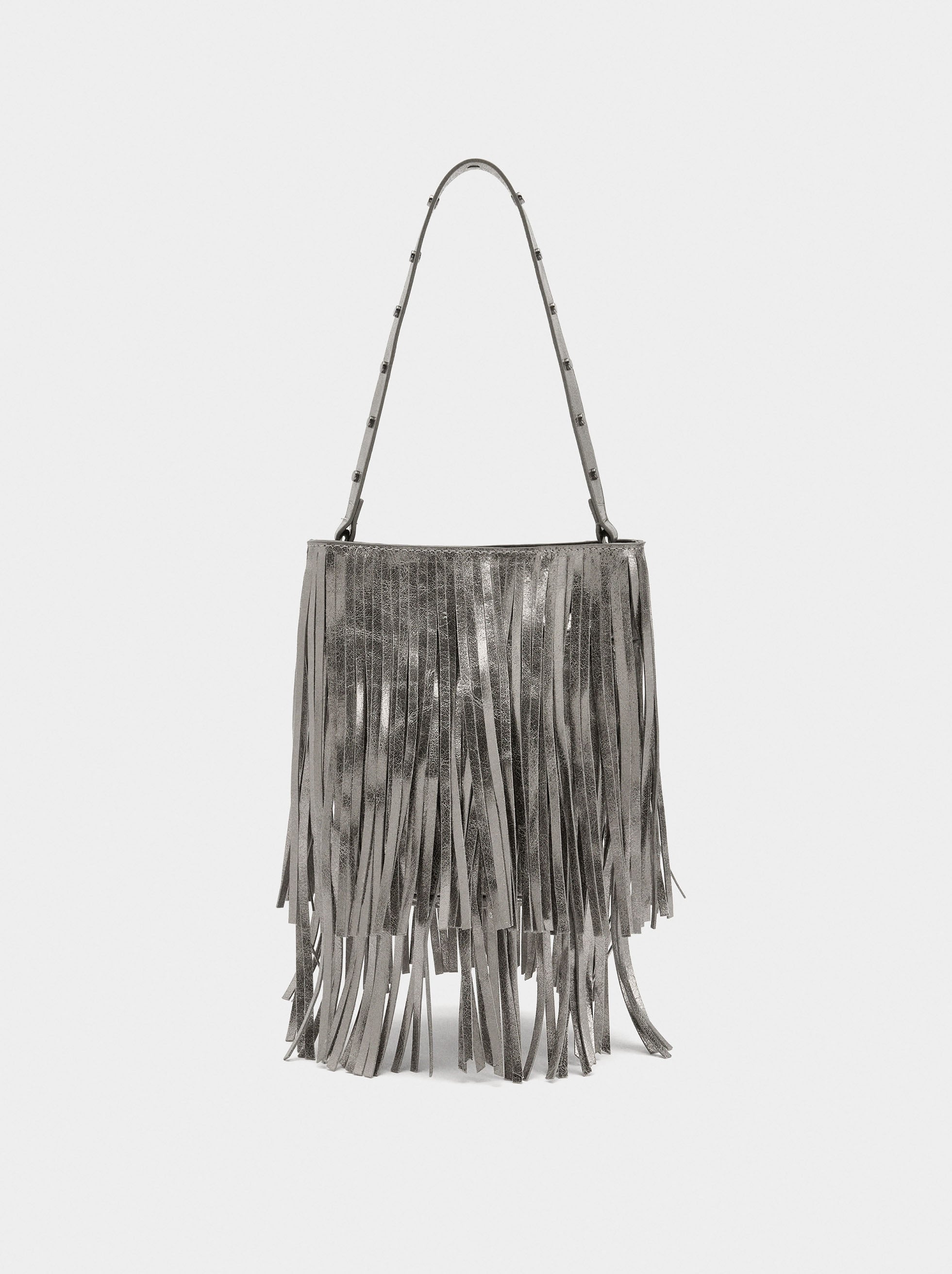 Bolso Bombonera Con Flecos Largos