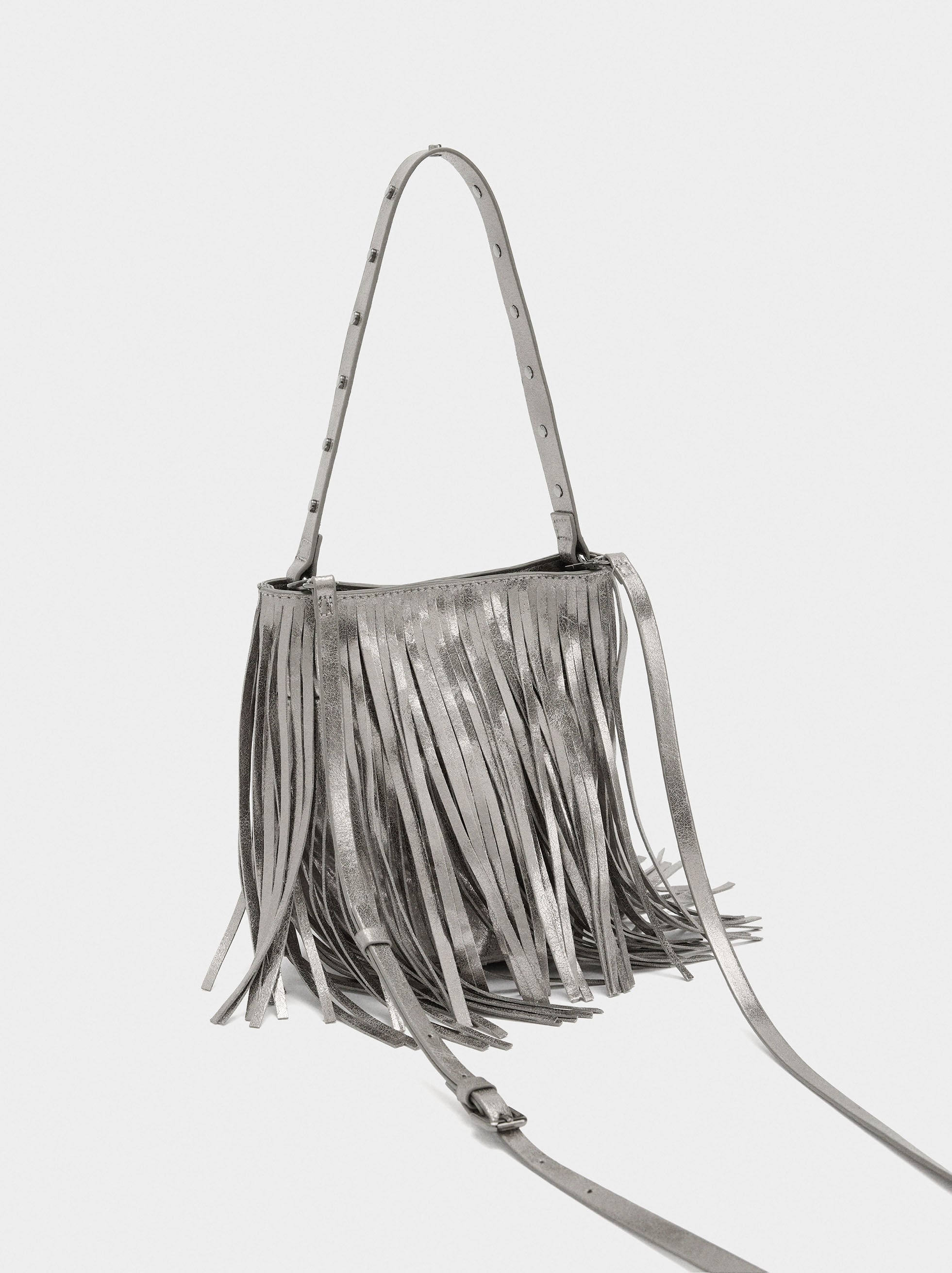 Bolso Bombonera Con Flecos Largos
