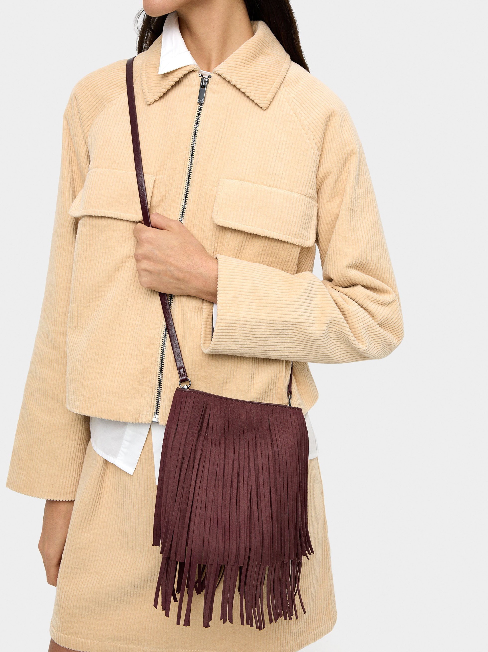 Bolso Bombonera Con Flecos Largos