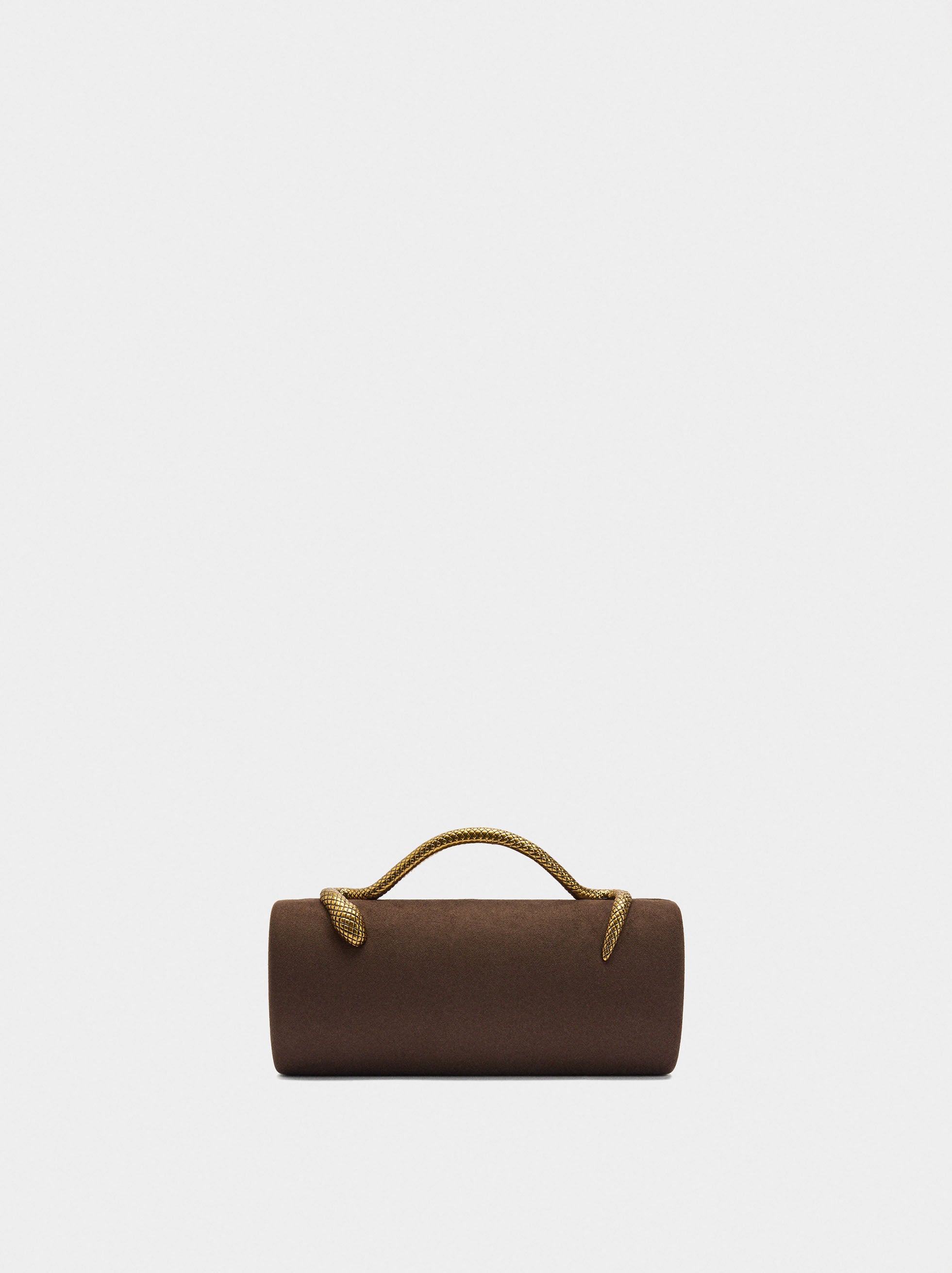Bolso De Fiesta Cilíndrico De Efecto Piel