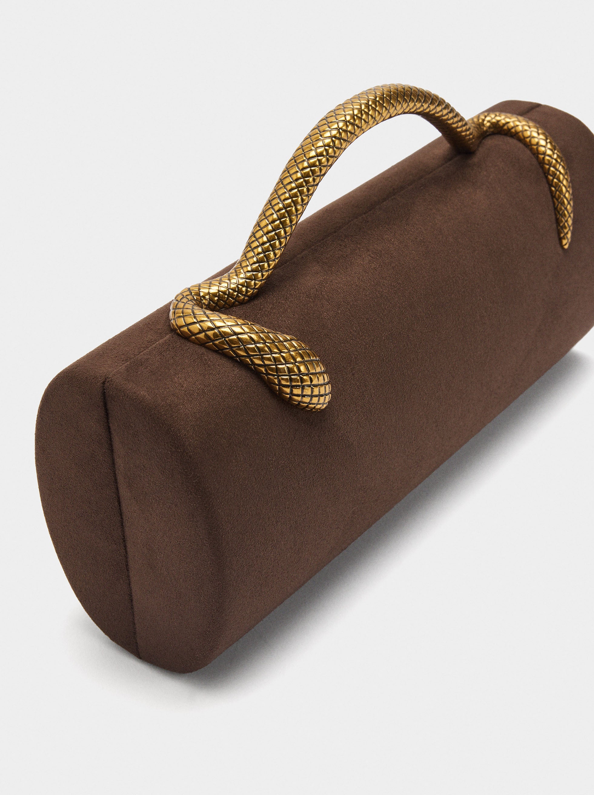 Bolso De Fiesta Cilíndrico De Efecto Piel