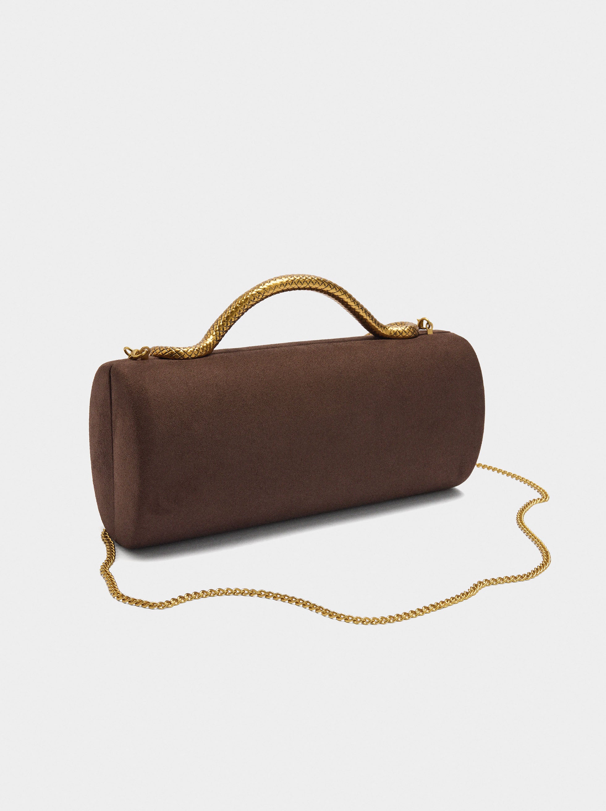 Bolso De Fiesta Cilíndrico De Efecto Piel