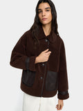 Chaqueta Efecto Pelo Contraste De Texturas