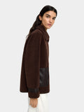 Chaqueta Efecto Pelo Contraste De Texturas