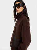 Chaqueta Efecto Pelo Contraste De Texturas