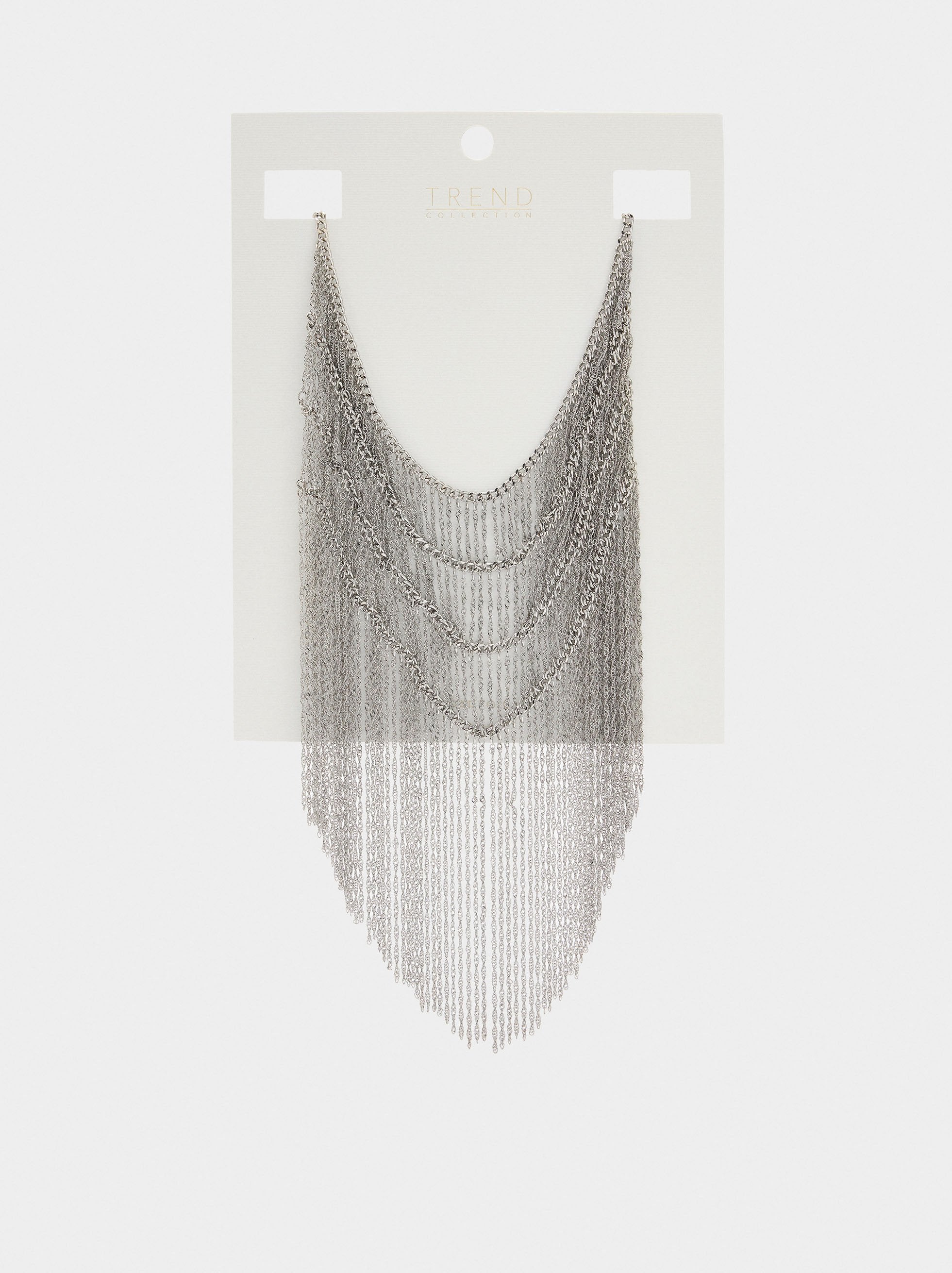 Collar Largo Babero De Cadenas