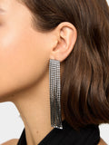 Pendientes Largos De Cadenas Con Cristales