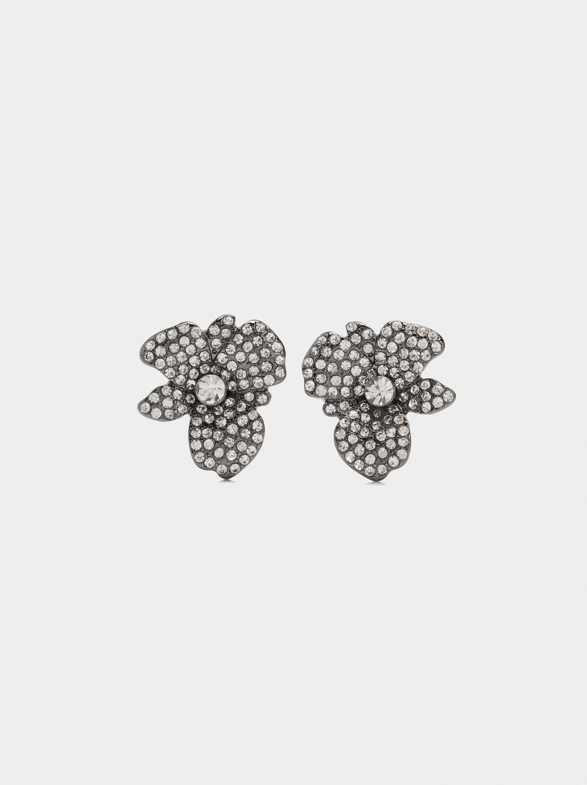 Pendientes De Flor Con Cristales