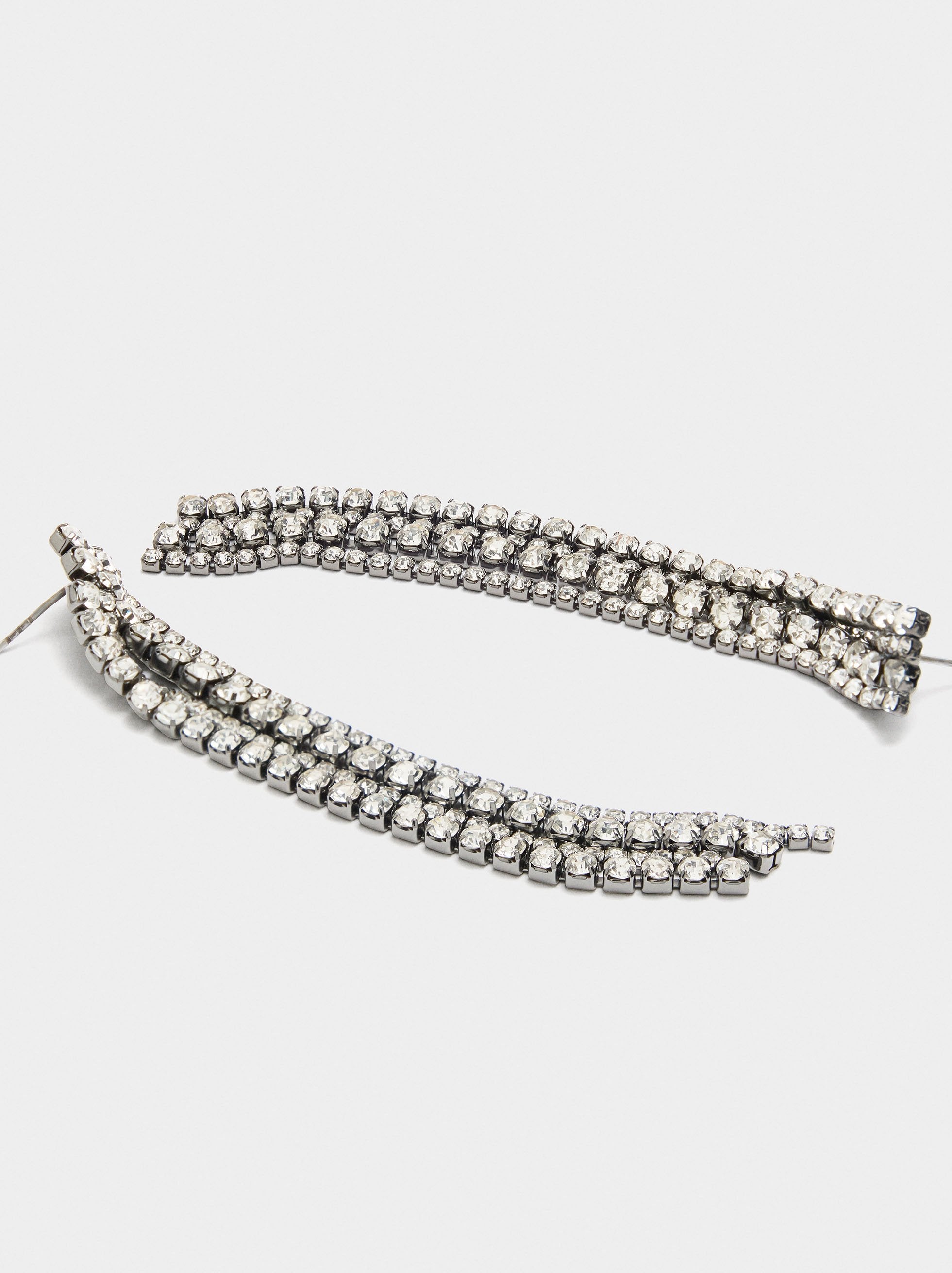 Pendientes Largos De Cadenas Con Cristales