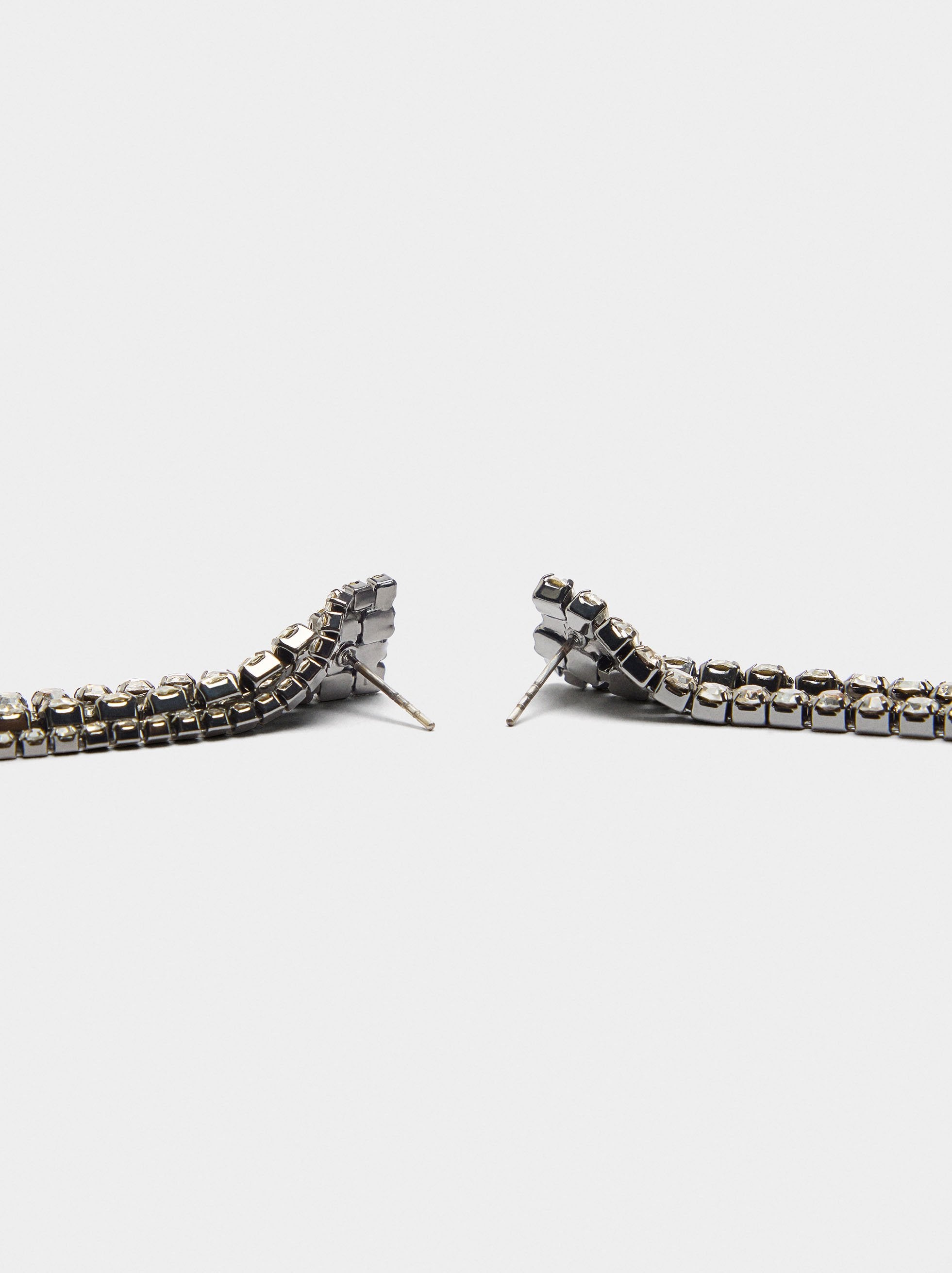 Pendientes Largos De Cadenas Con Cristales