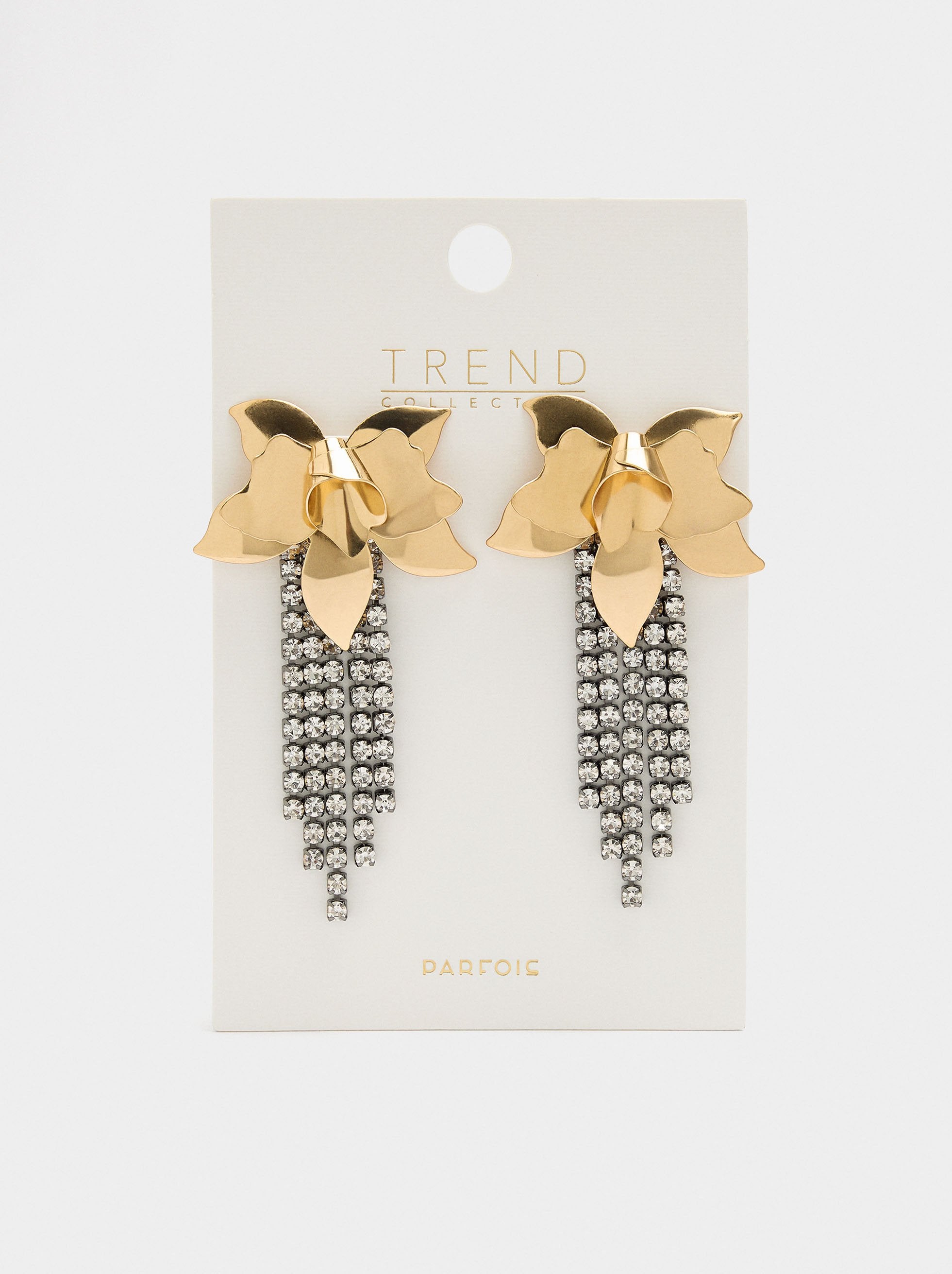 Pendientes Maxi Flor Con Cristales