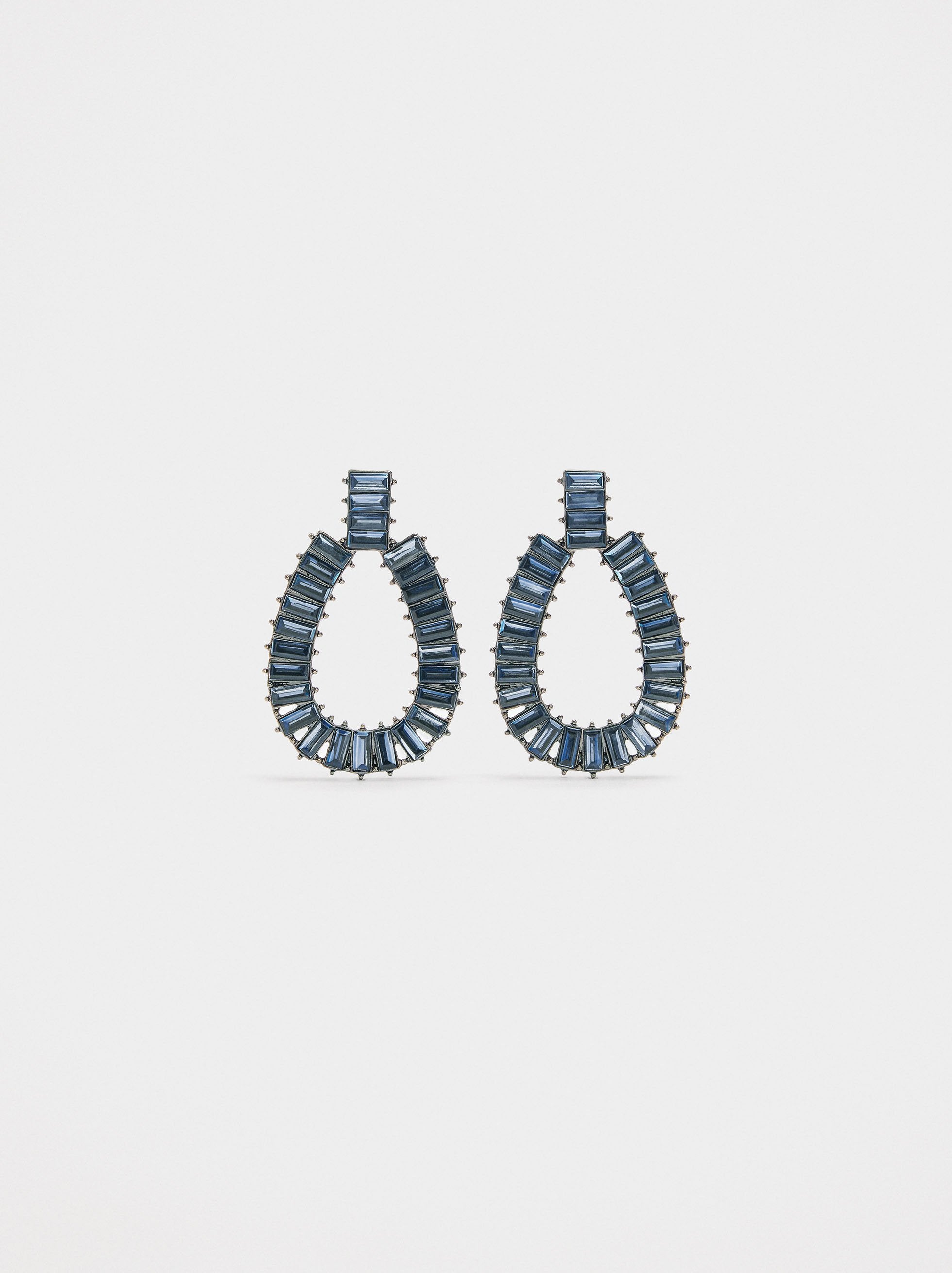 Pendientes Maxi Ovalados De Cristales