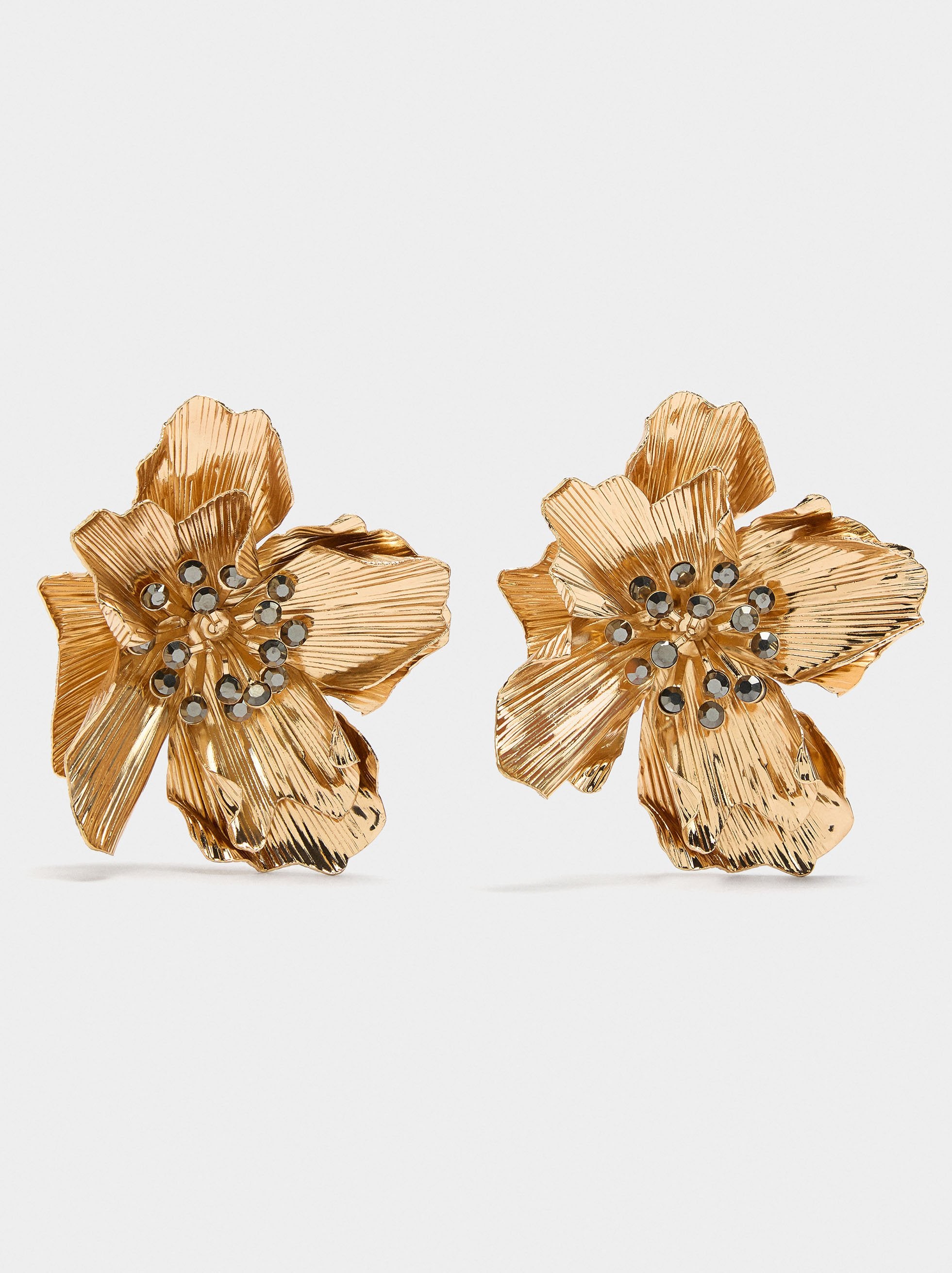 Pendientes Maxi Flor Con Cristales