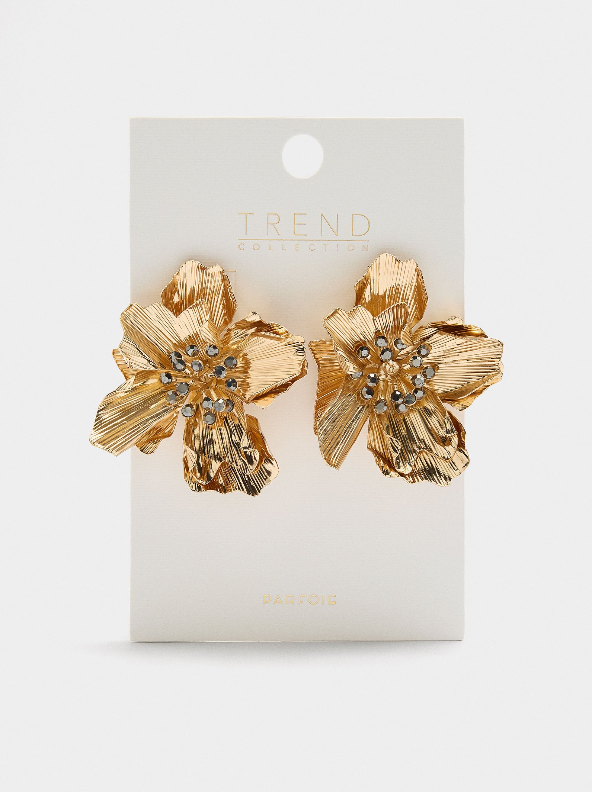 Pendientes Maxi Flor Con Cristales