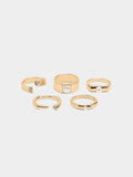 Set De Anillos Con Cristales Y Perlas