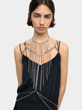 Collar Y Cadena De Cintura Con Cristales