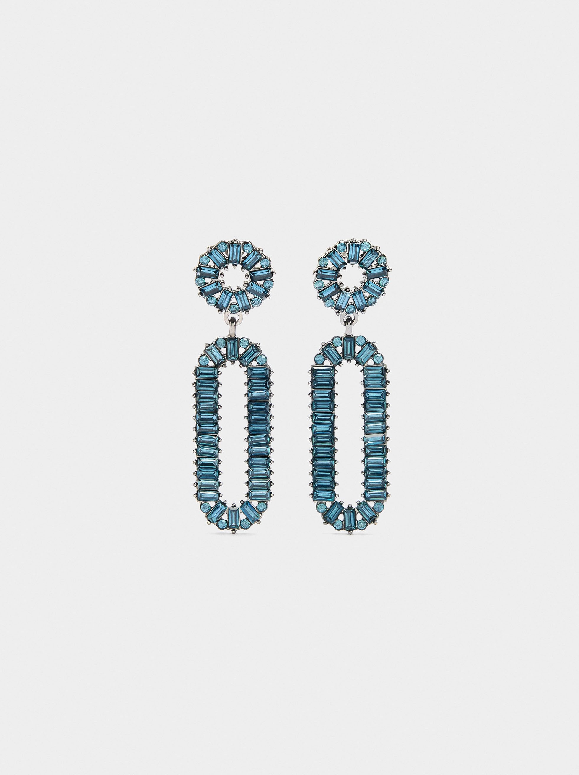 Pendientes Maxi Alargados De Cristales