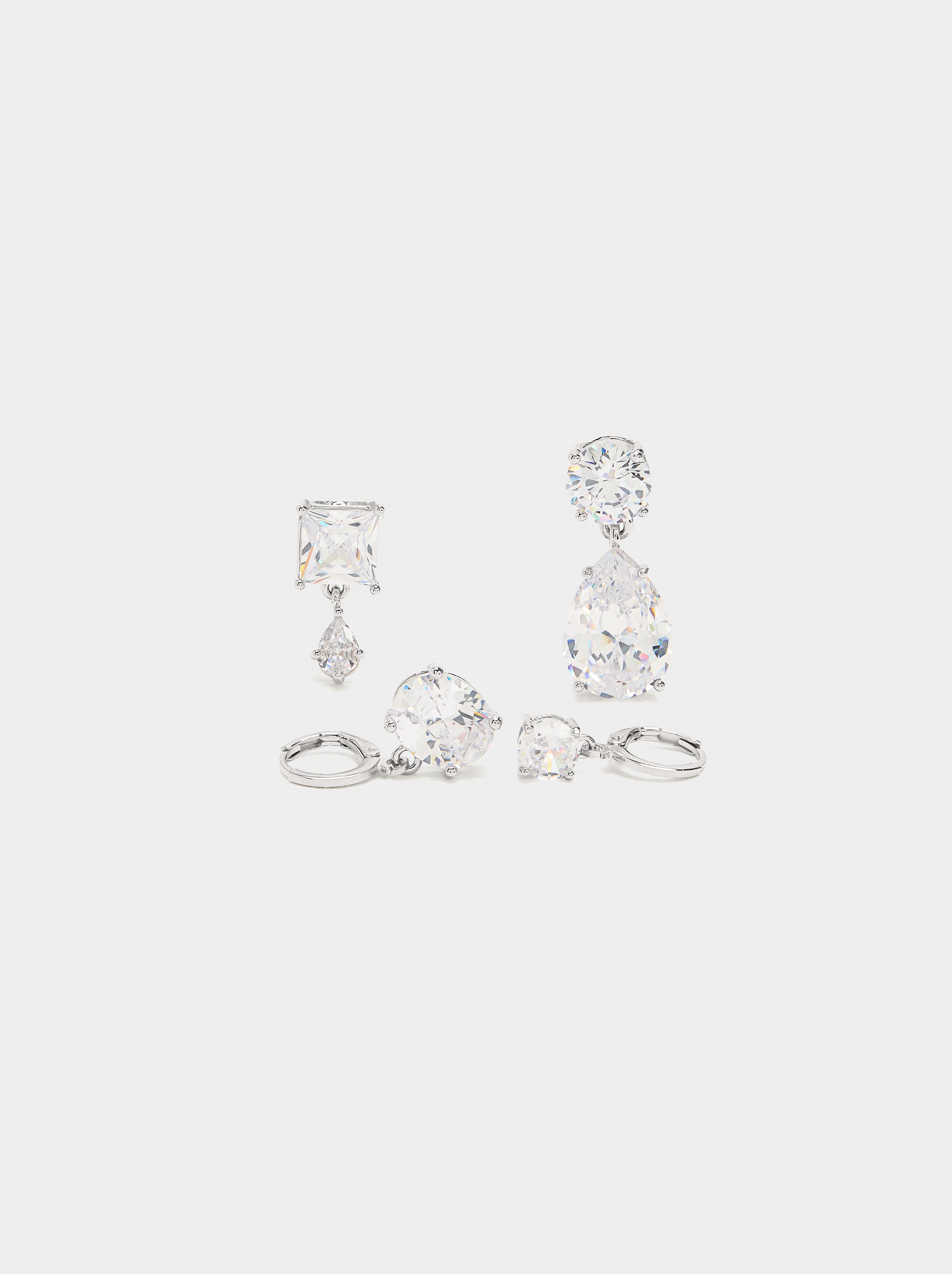 Set De Maxi Pendientes De Cristales