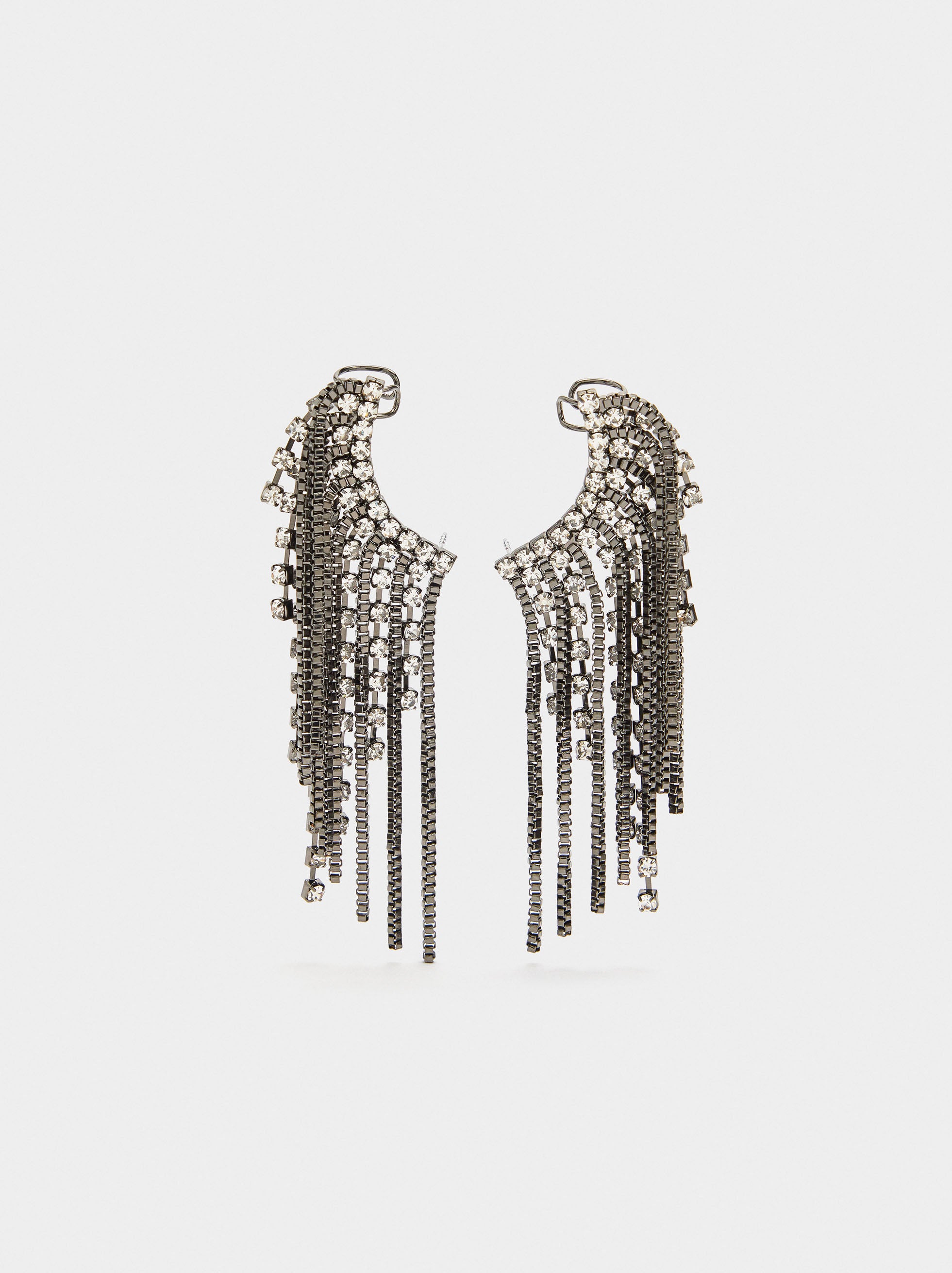 Pendientes Ear Jacket Con Cristales
