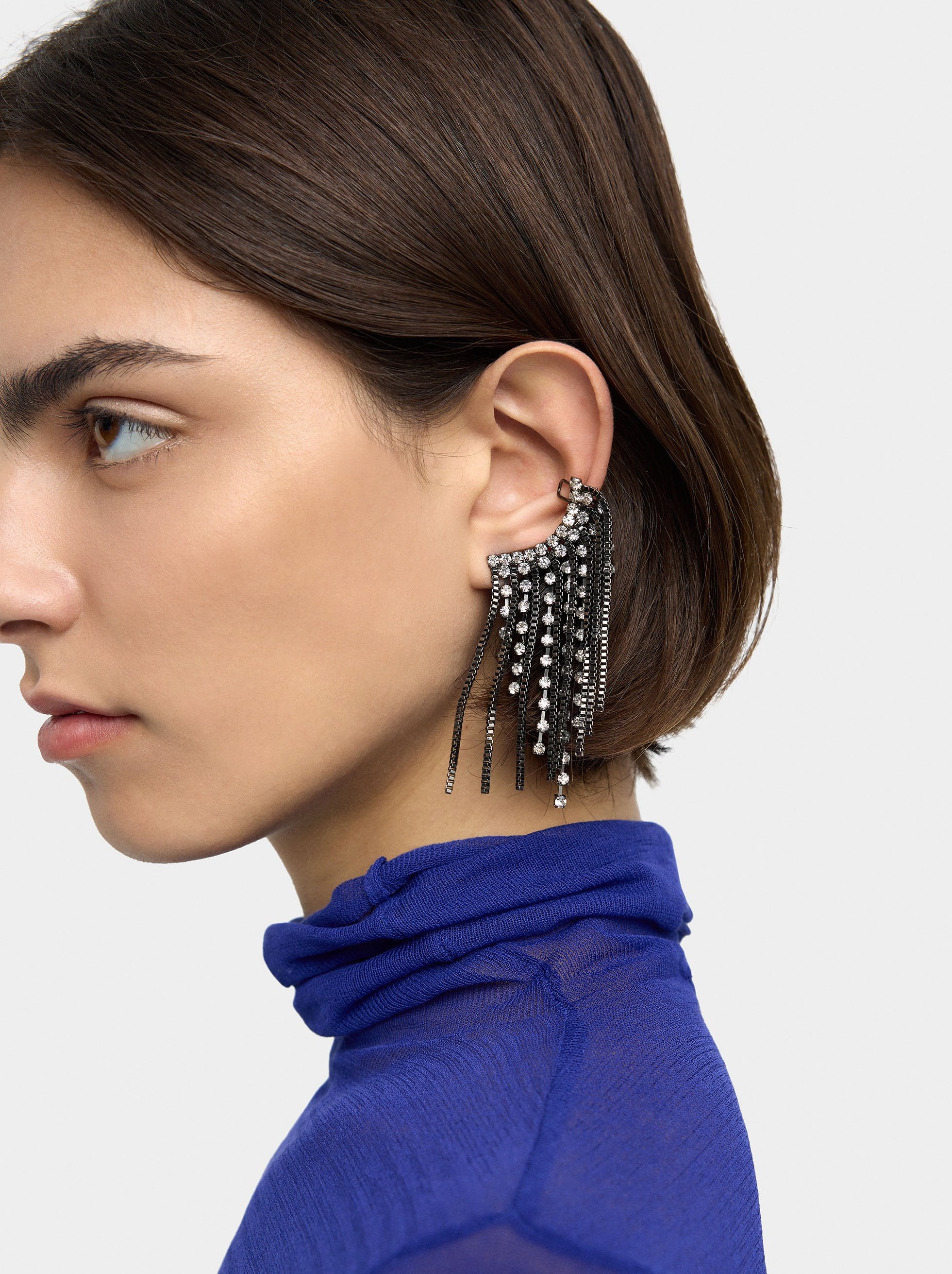 Pendientes Ear Jacket Con Cristales