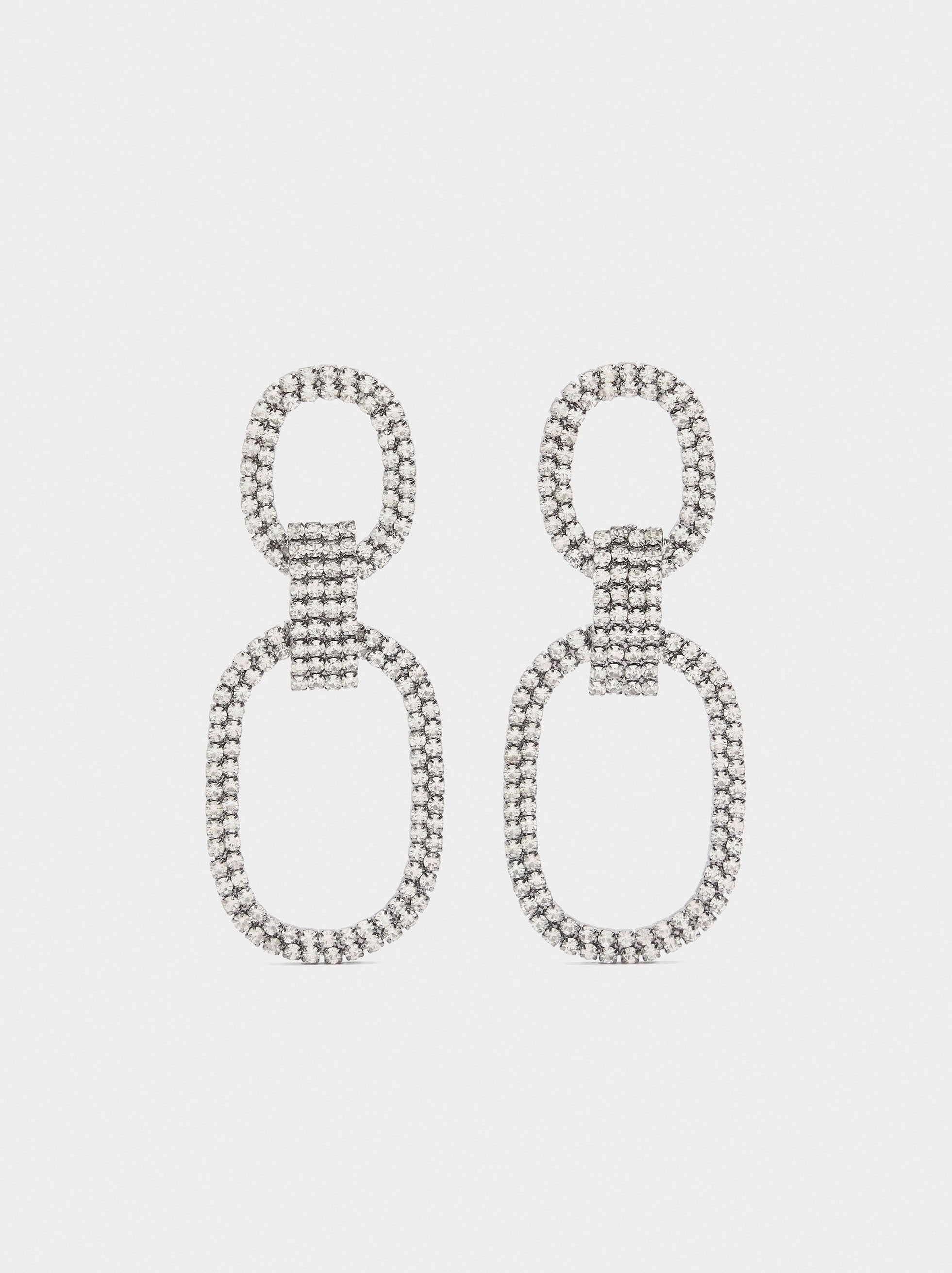 Pendientes Maxi Aro Doble Con Cristales
