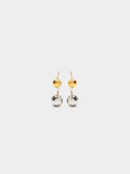 Pendientes Ear Jacket De Esferas Bicolor - Acero Inoxidable