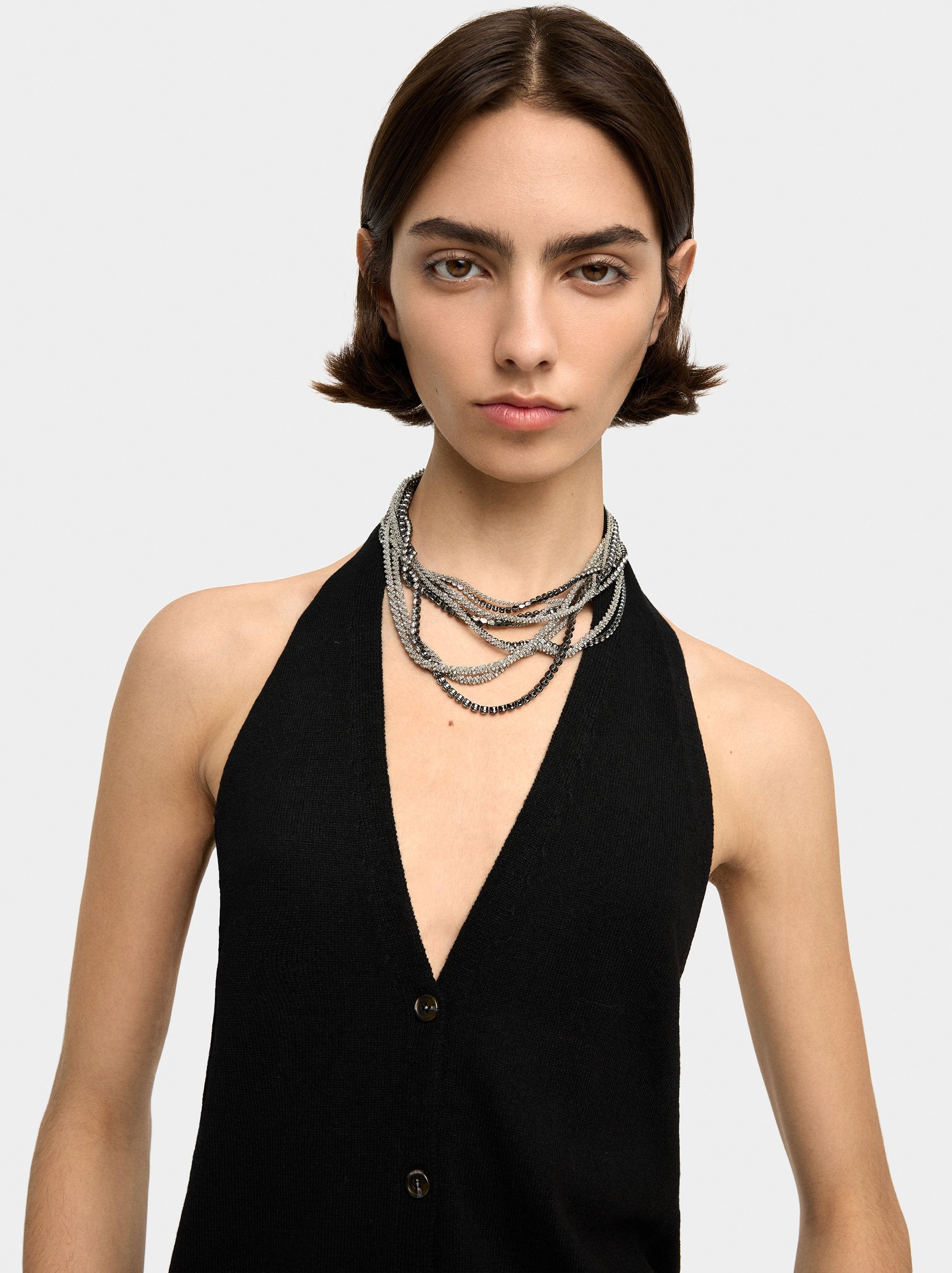 Collar Maxi Múltiple De Cristales