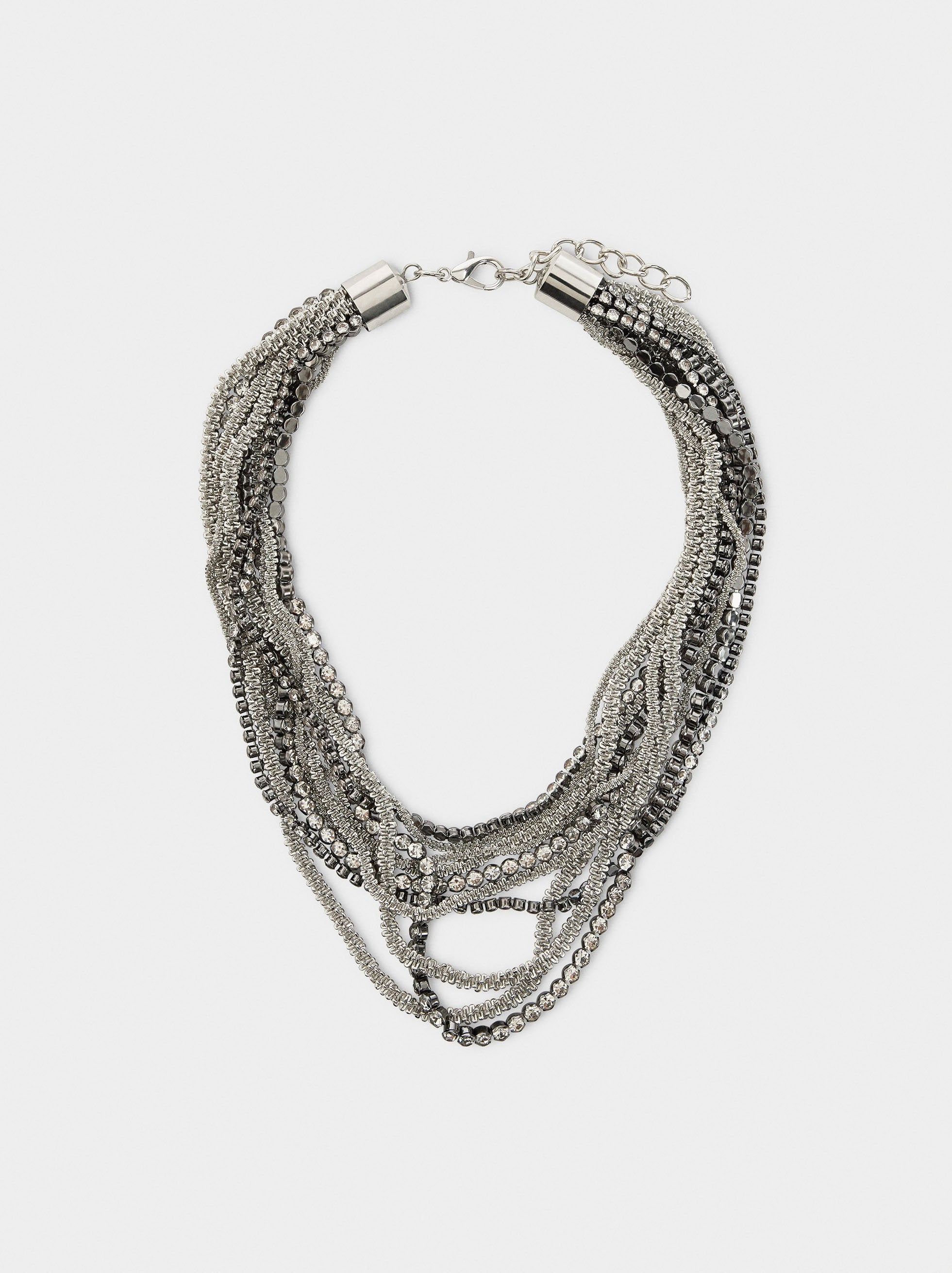 Collar Maxi Múltiple De Cristales