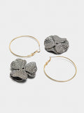 Aros Abiertos Maxi Flor Con Cristales