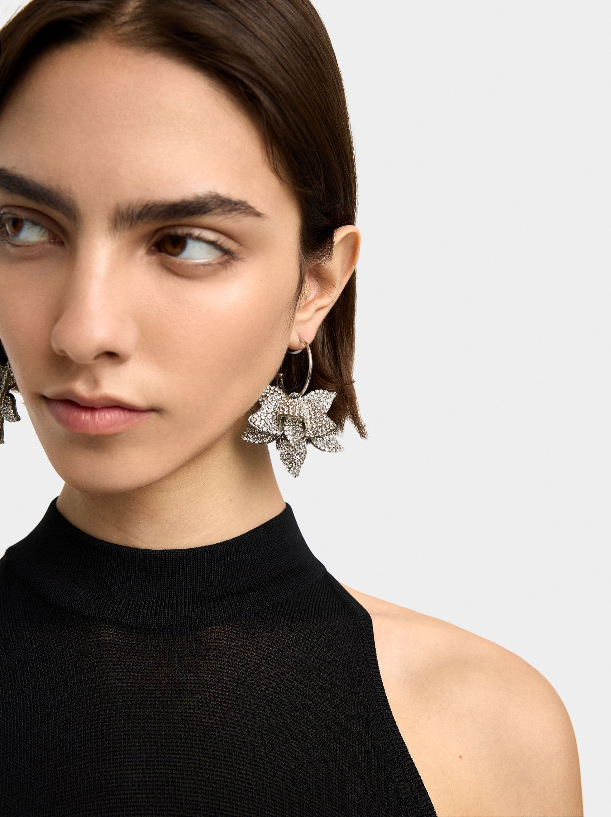 Aros Maxi Flor Con Cristales