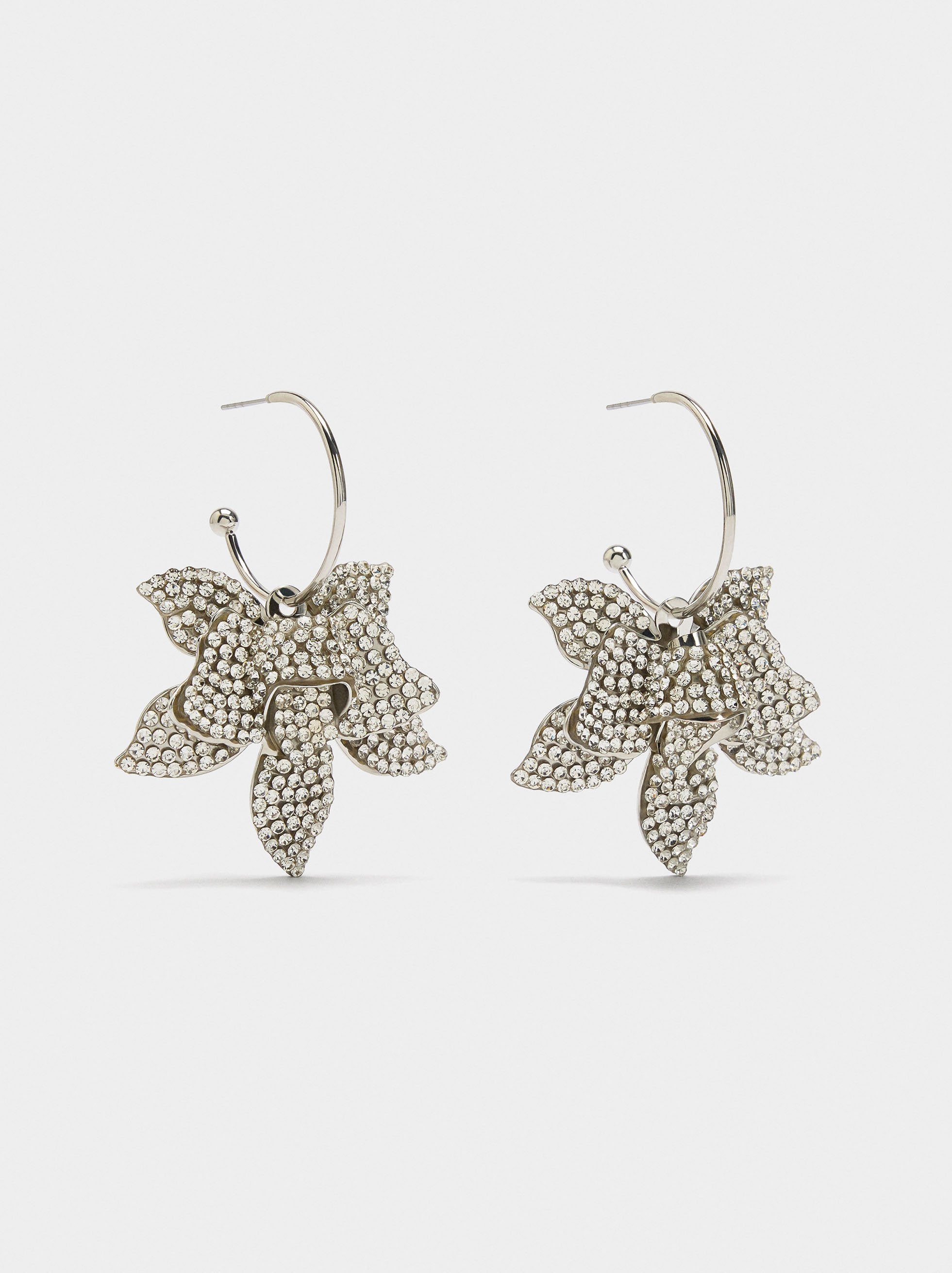 Aros Maxi Flor Con Cristales