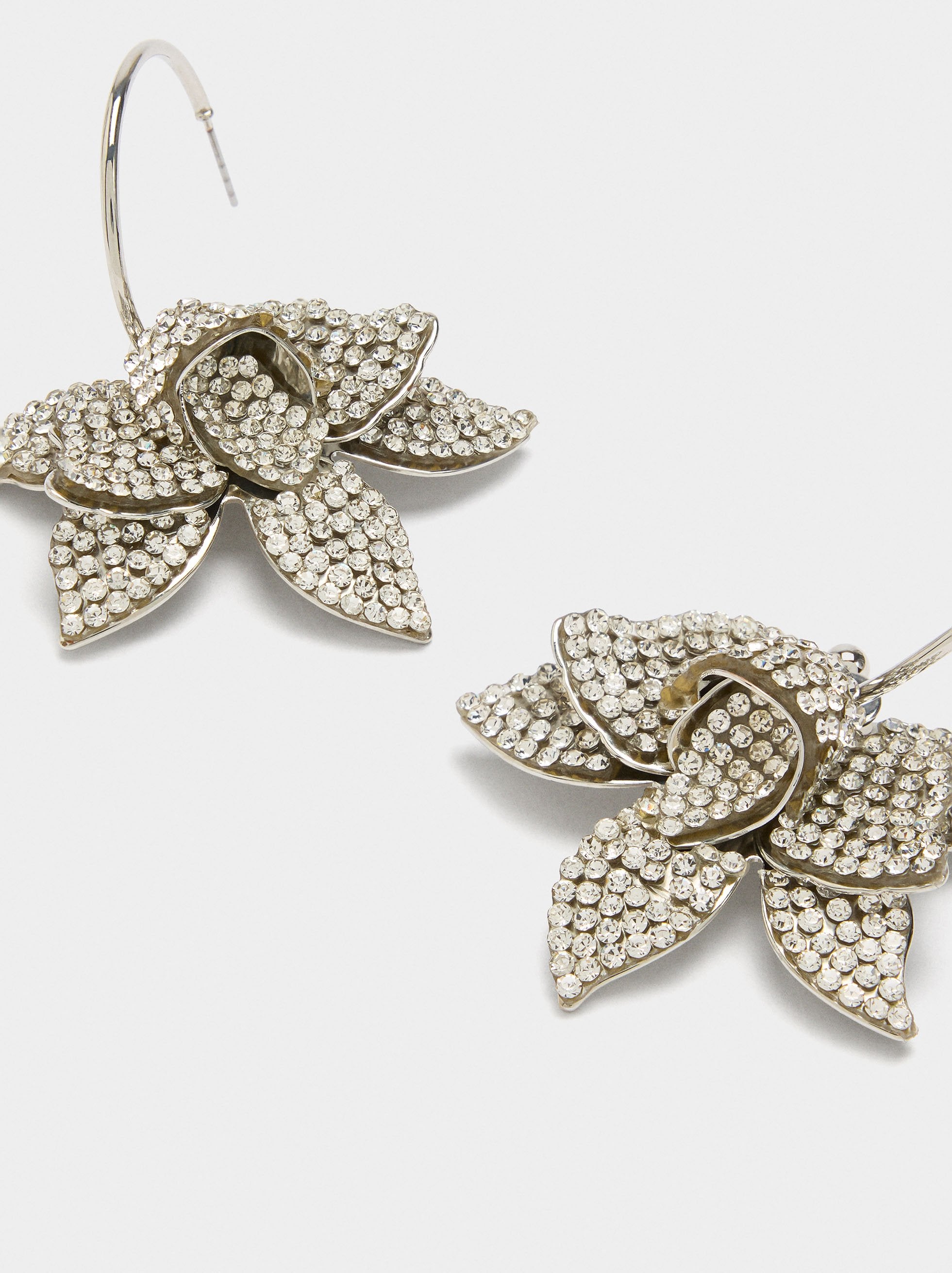 Aros Maxi Flor Con Cristales