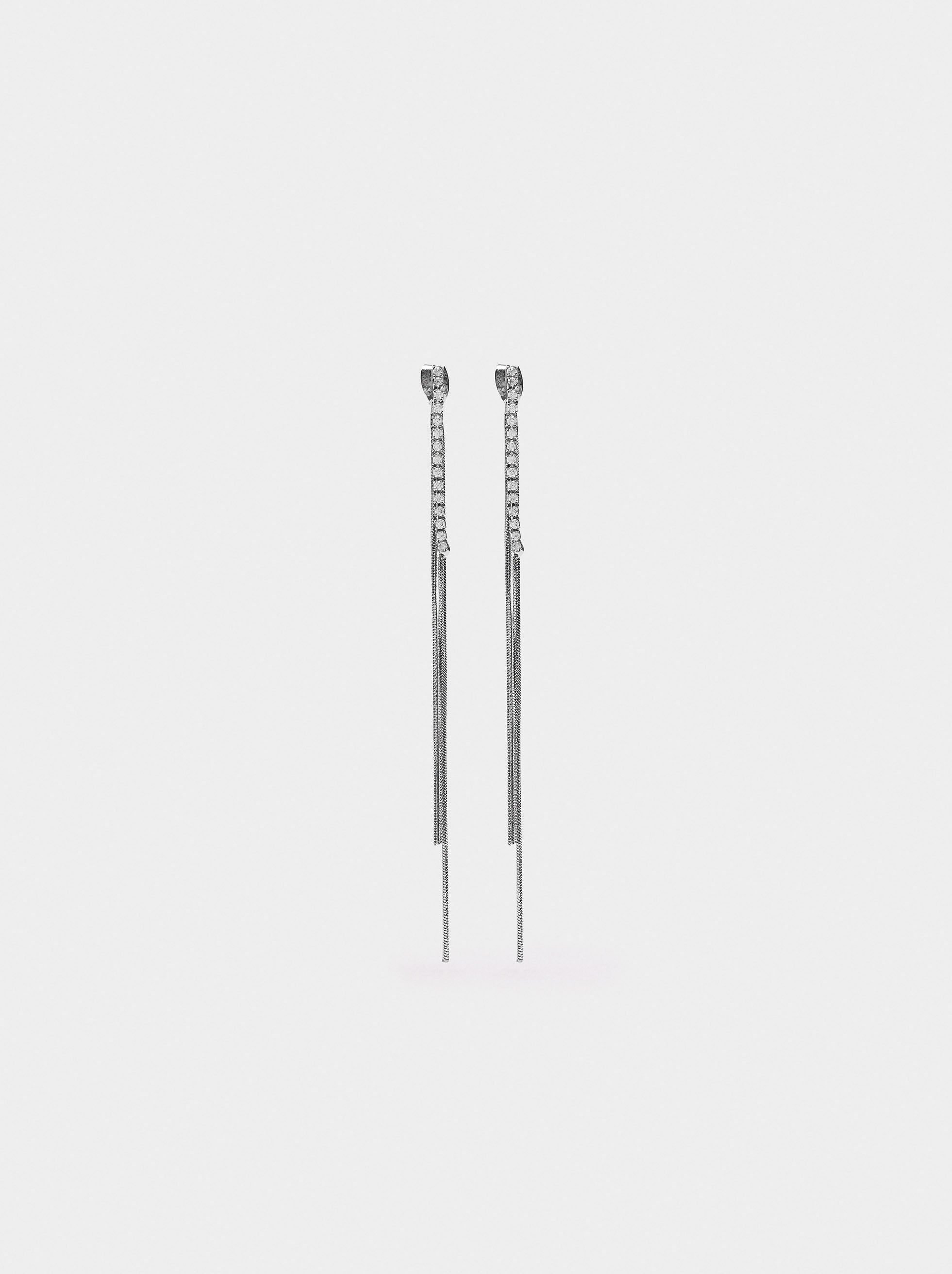 Pendientes Largos De Cadenas Con Cristales