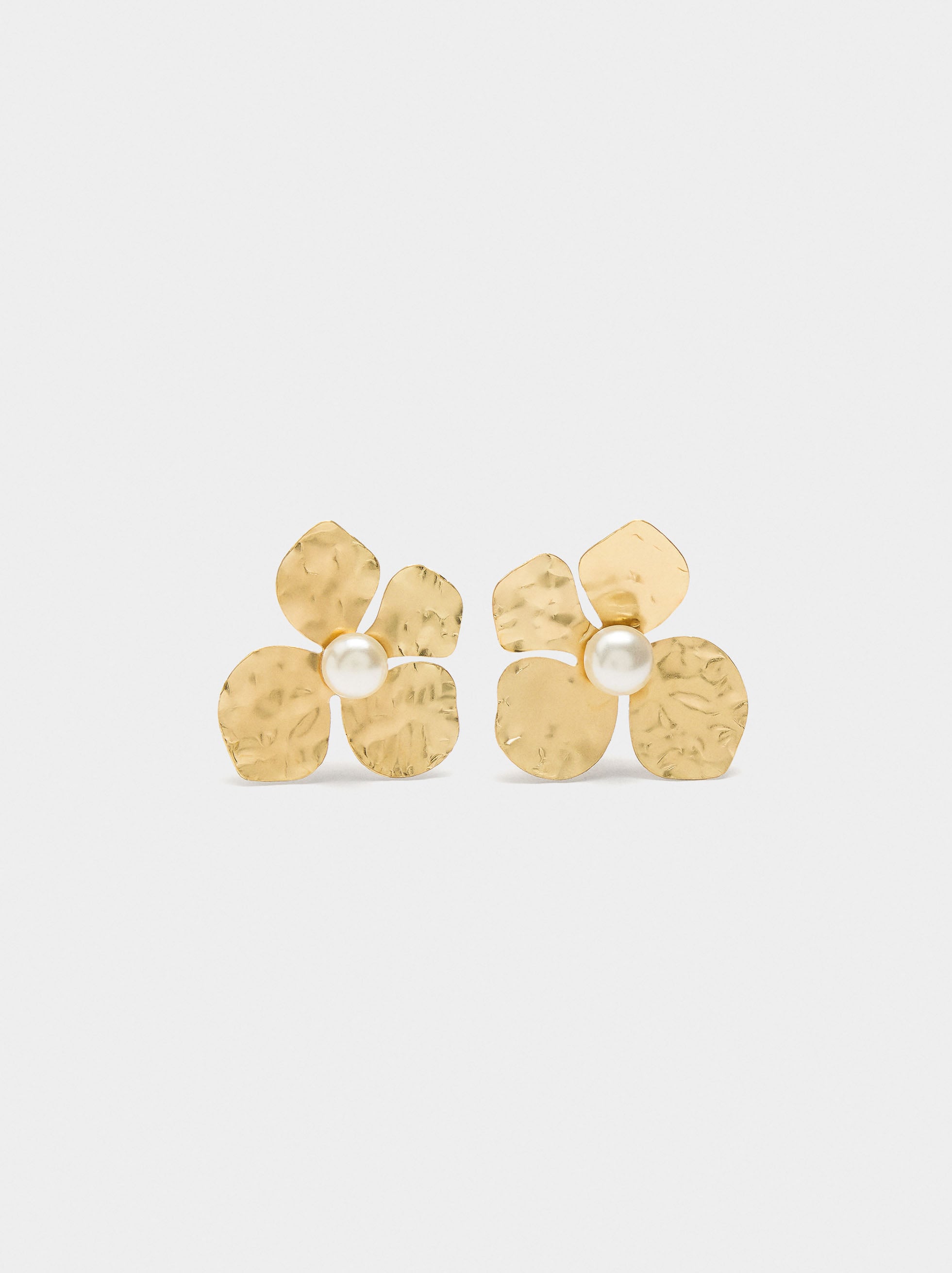 Pendientes De Flor Con Perlas