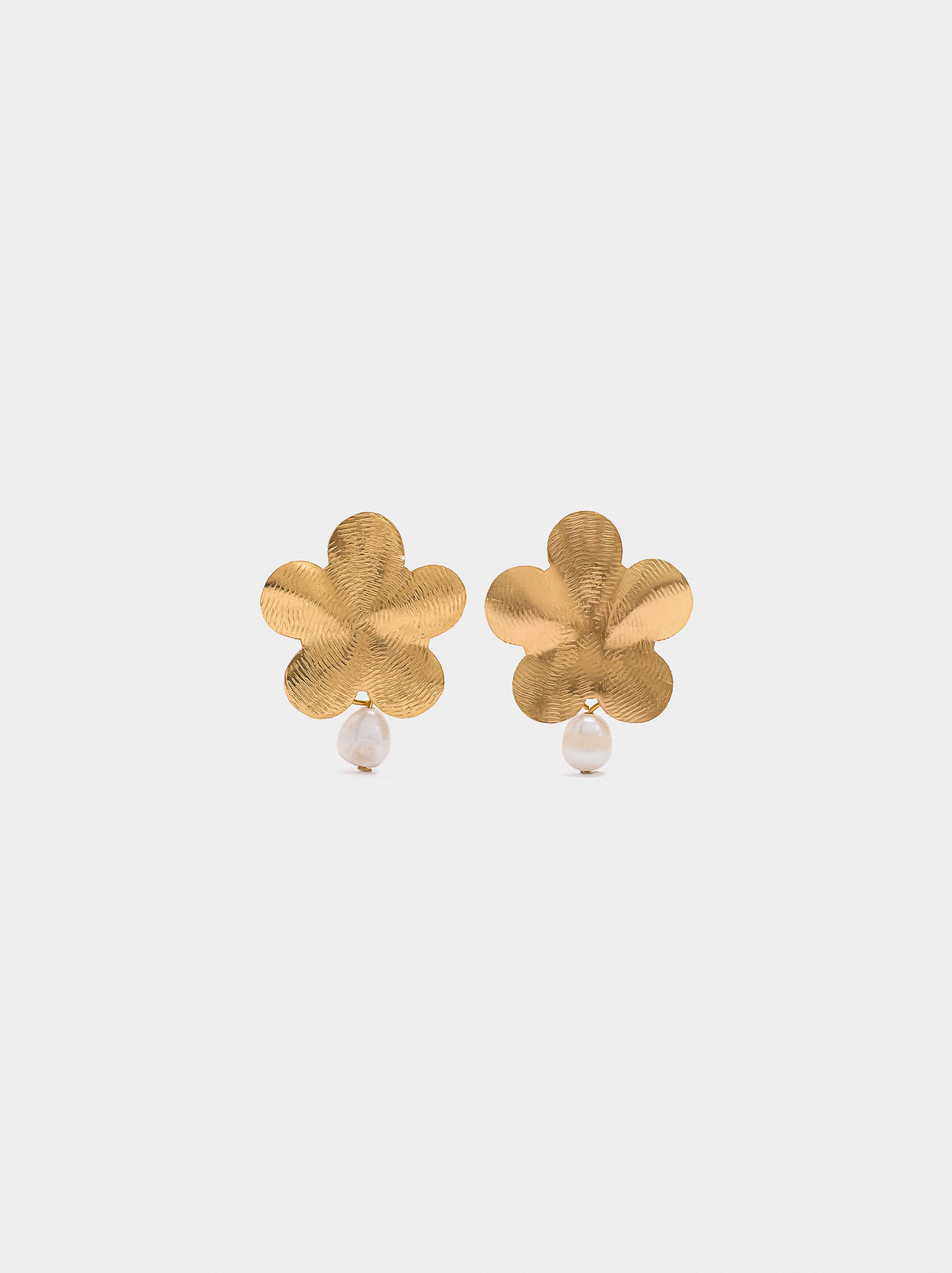 Pendientes De Flor Con Perlas