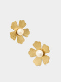 Pendientes Flor Con Perlas De Agua Dulce