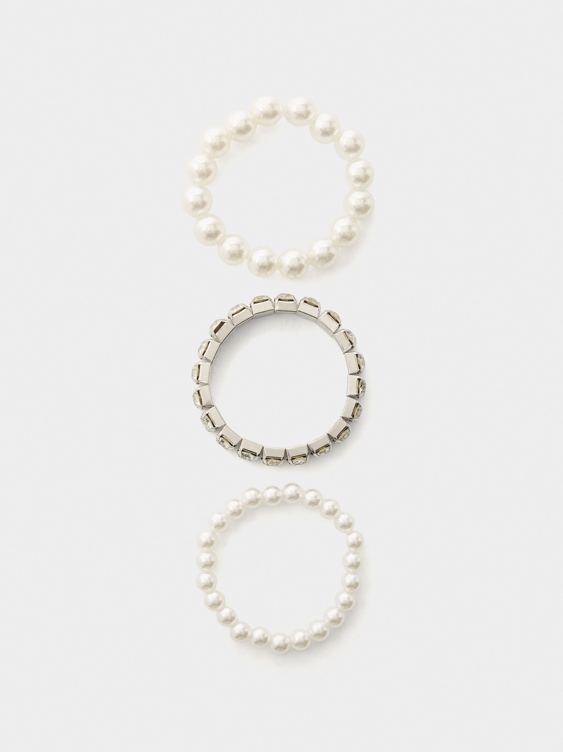 Set De Pulseras Elásticas Y Cristales